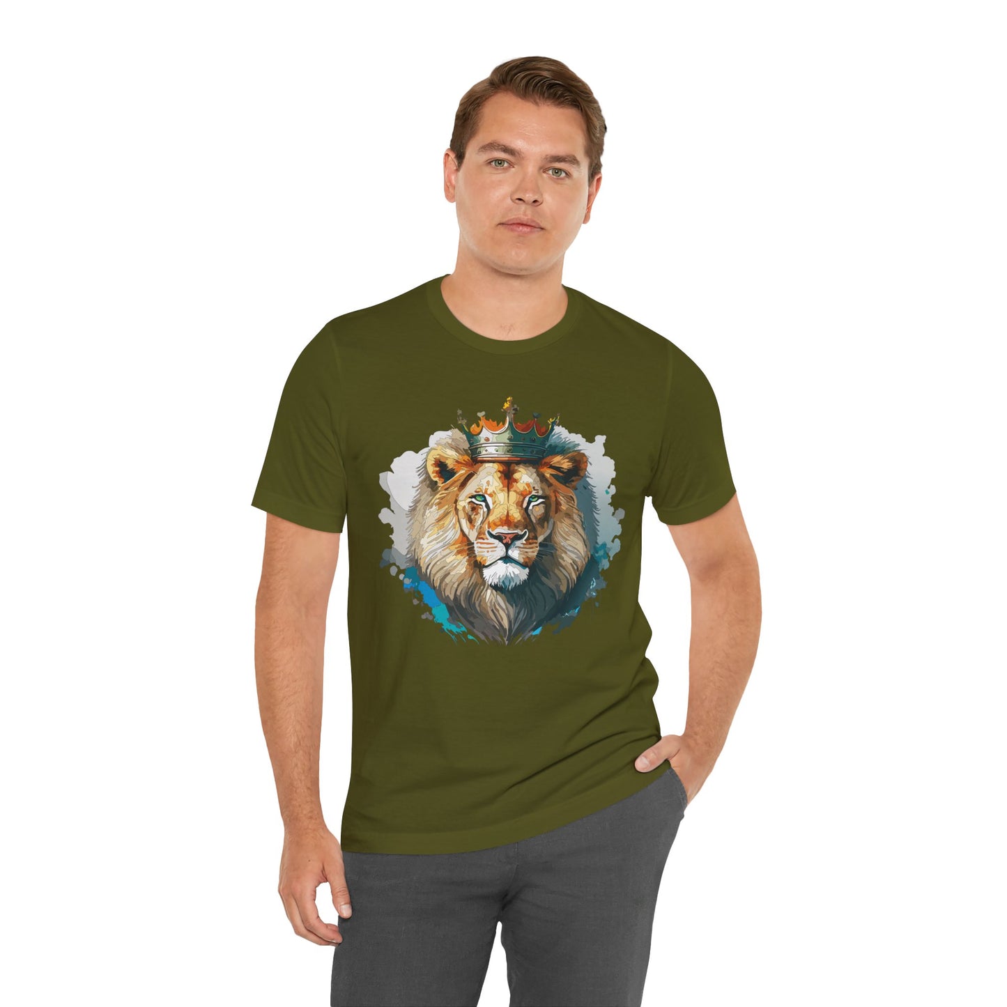 Unisex King Lion Tee, Animal Shirt, Tee Shirt with Lion, Crown T-Shirt, Animal King Tees, Crown Shirt, Safari T-Shirt 3