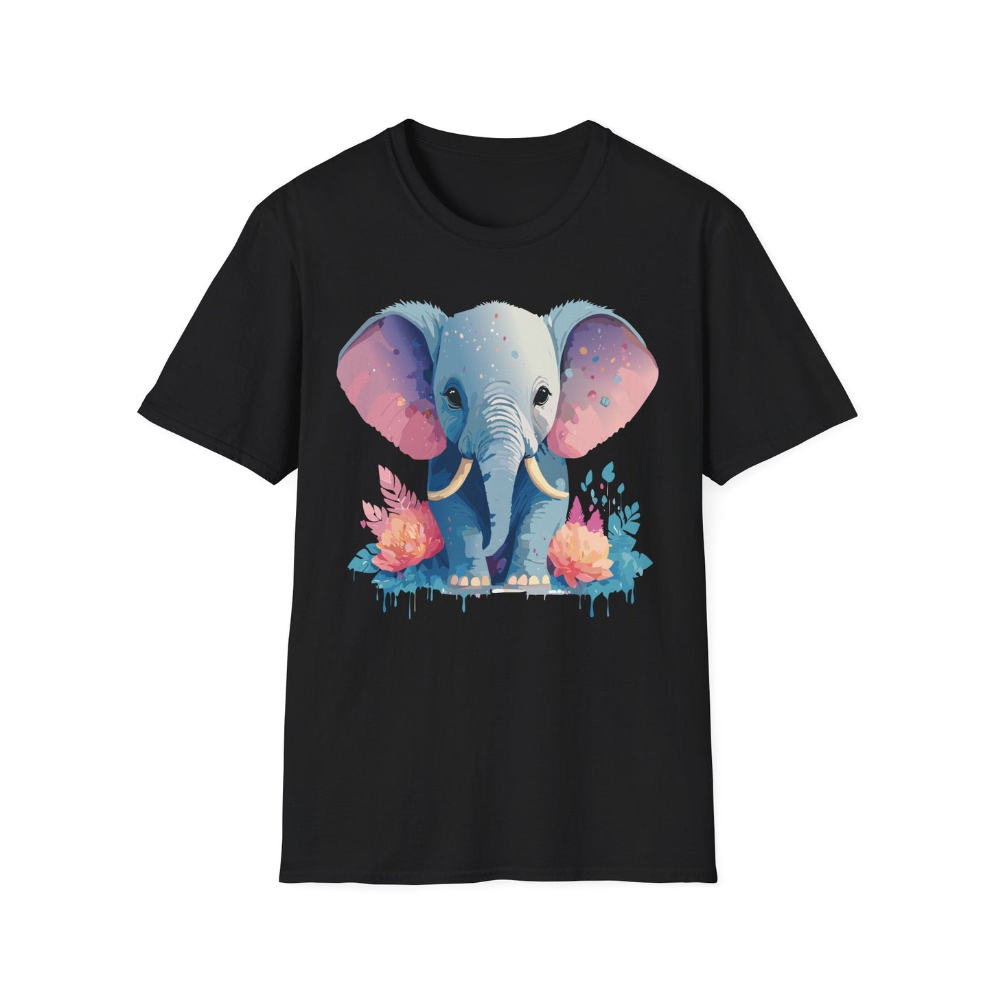 Elephant T Shirt For Adults Unisex Gildan Softstyle 64000 100 Percent Ring Spun Cotton Tee