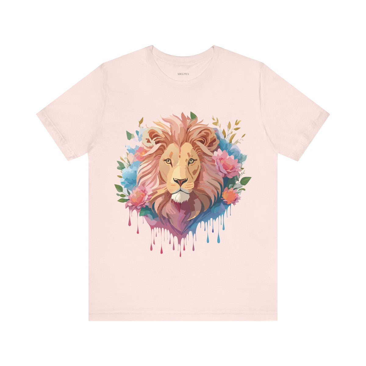 Lion Graphic Unisex Cotton Bella+Canvas Tee with Art Animal Design e43