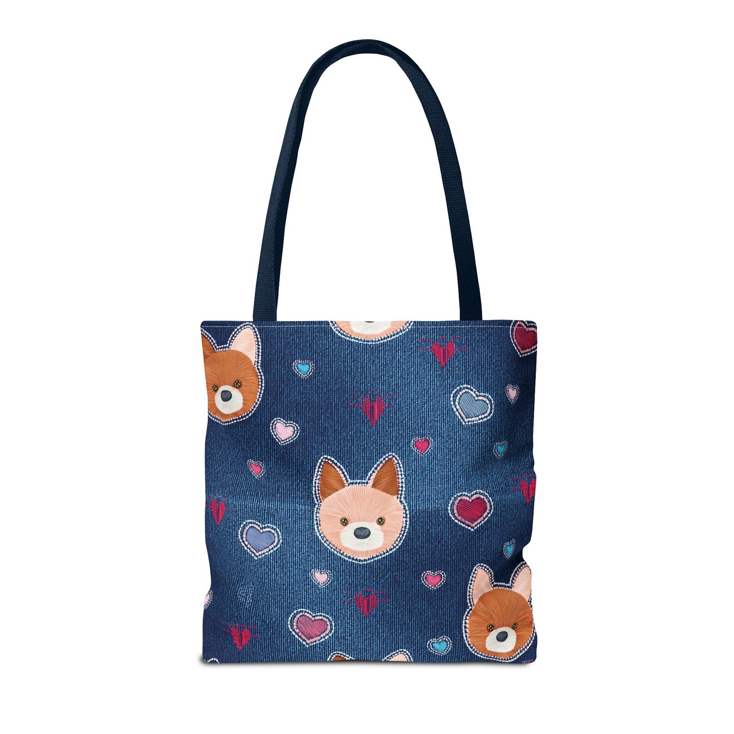 Love Day Graphic Design Denim Fabric Imitation Print Unisex Canvas Bag POLY 3 Sizes Tote Bag 201-5