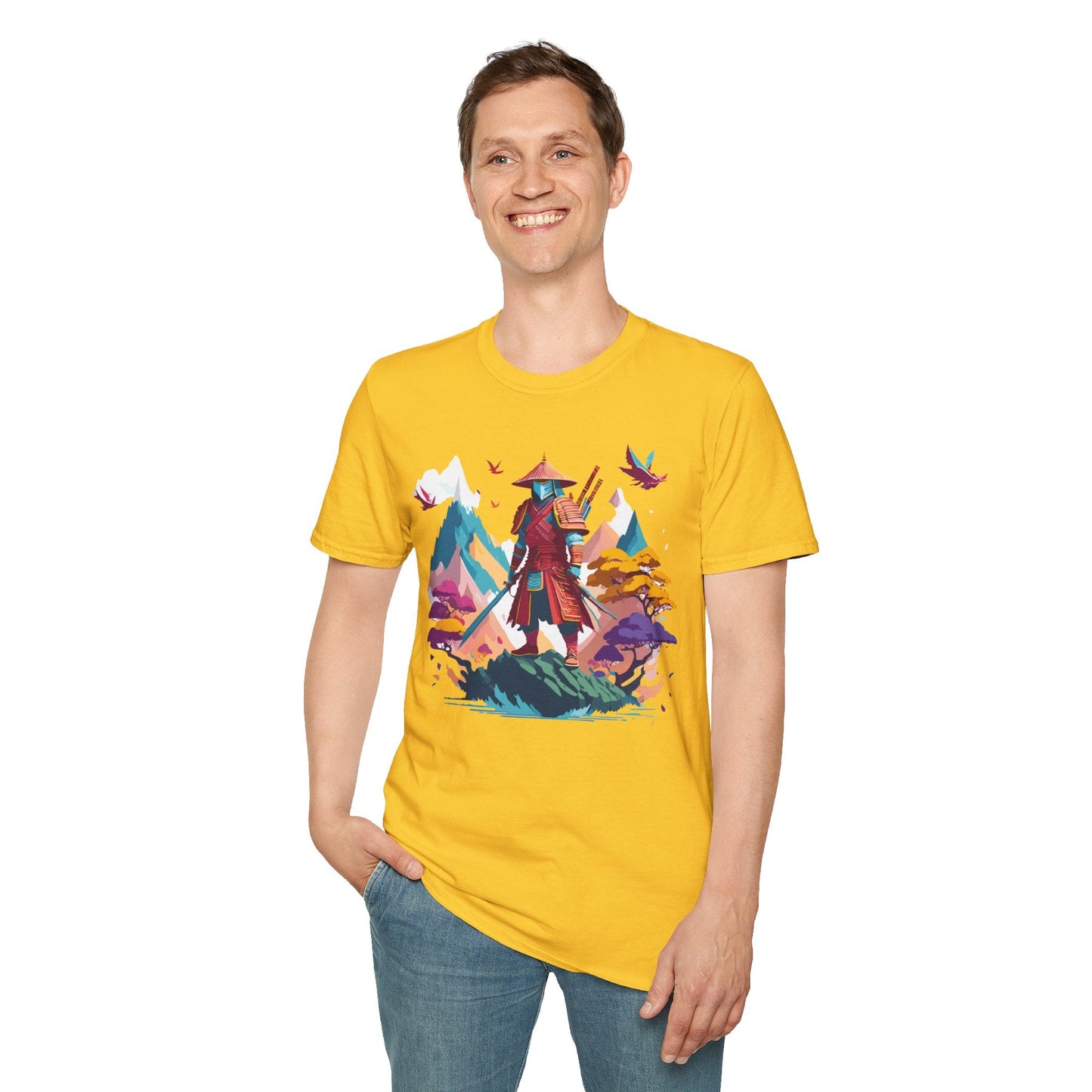 Samurai Shirt Unisex Samurai Tee Short Sleeve Gildan Softstyle 64000 100 Percent Ring Spun Cotton