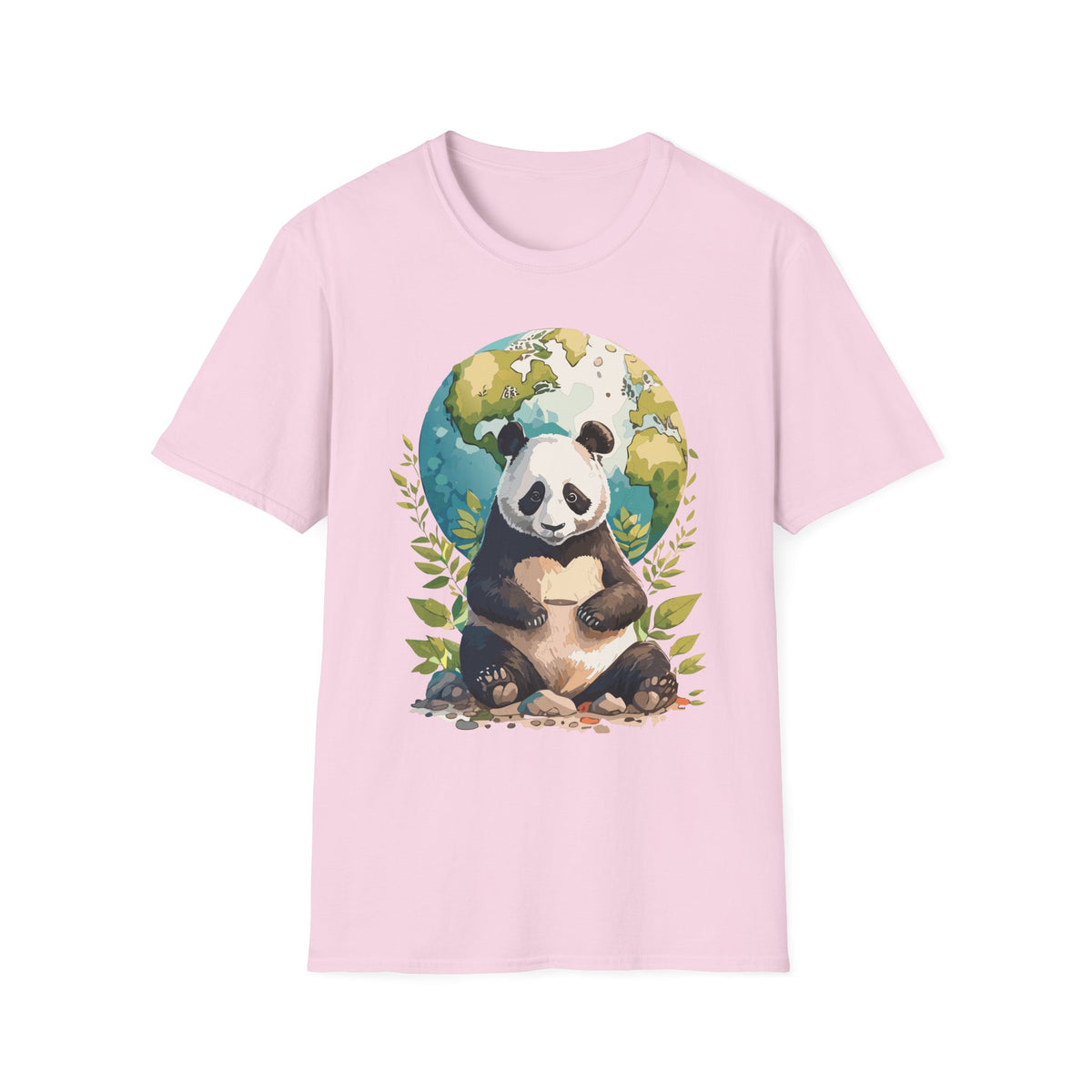 Panda Earth Illustration T-Shirt | Cute Panda Globe Tee