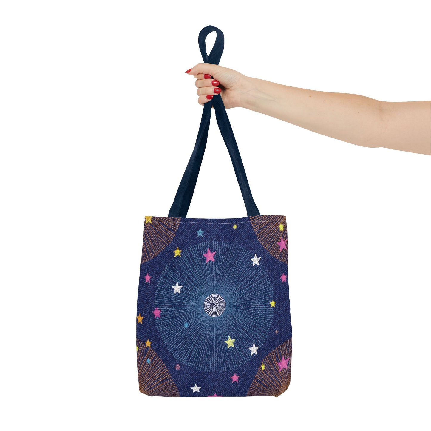 Denim Fabric Imitation Print Unisex Canvas Bag Poly Spun 3 Sizes Tote Bag 183-8