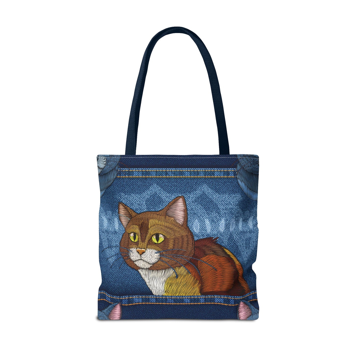 Denim Fabric Imitation Print Unisex Canvas Bag Poly Spun 3 Sizes Tote Bag 190-5