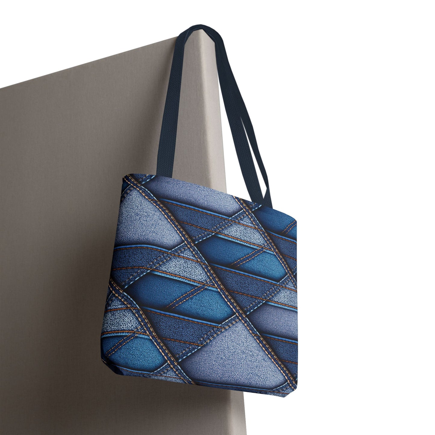 Denim Fabric Imitation Print Unisex Canvas Bag Poly Spun 3 Sizes Tote Bag 100