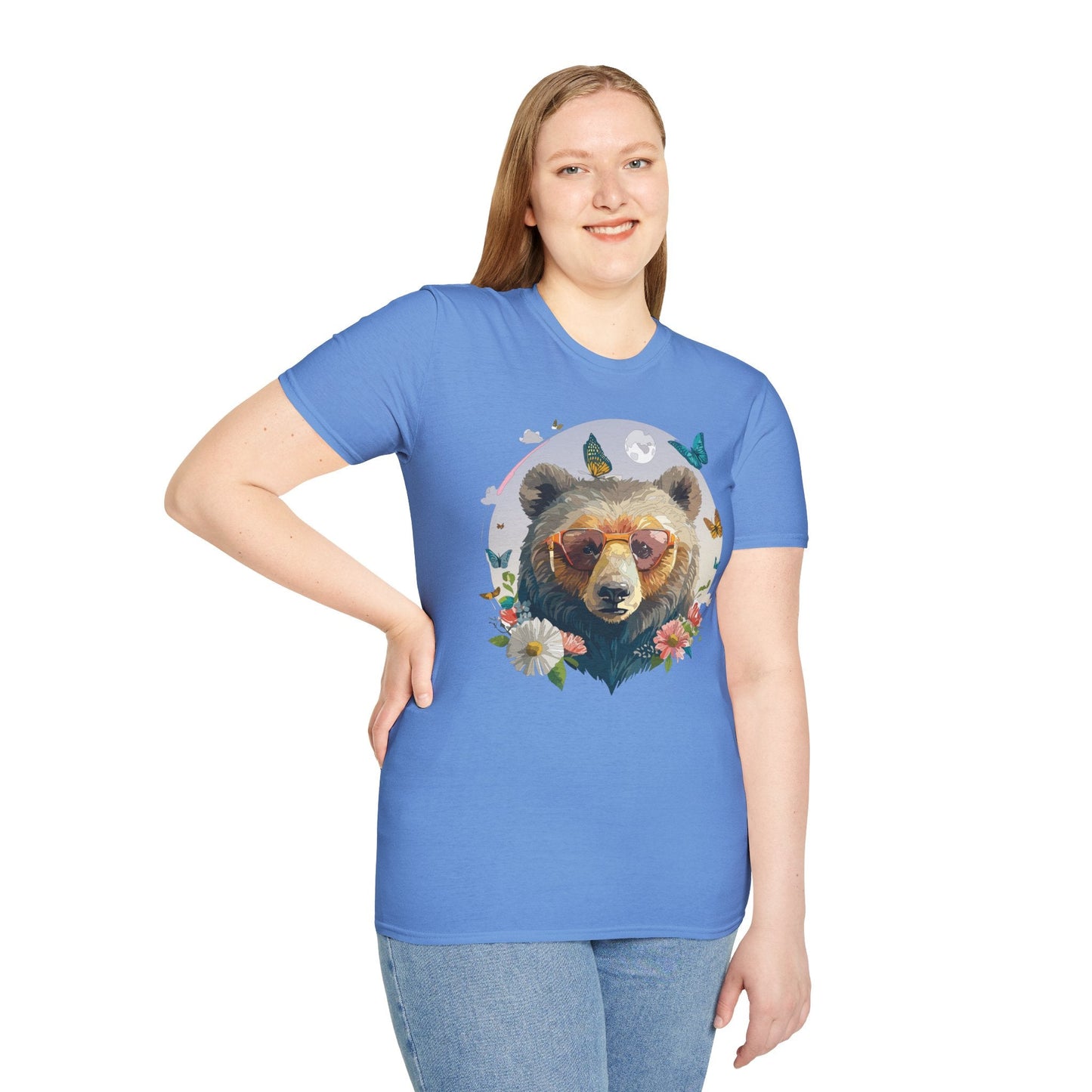 Bear T Shirt Unisex Softstyle Tee 100 Percent Ring Spun Cotton Gildan 64000 Comfortable Wear