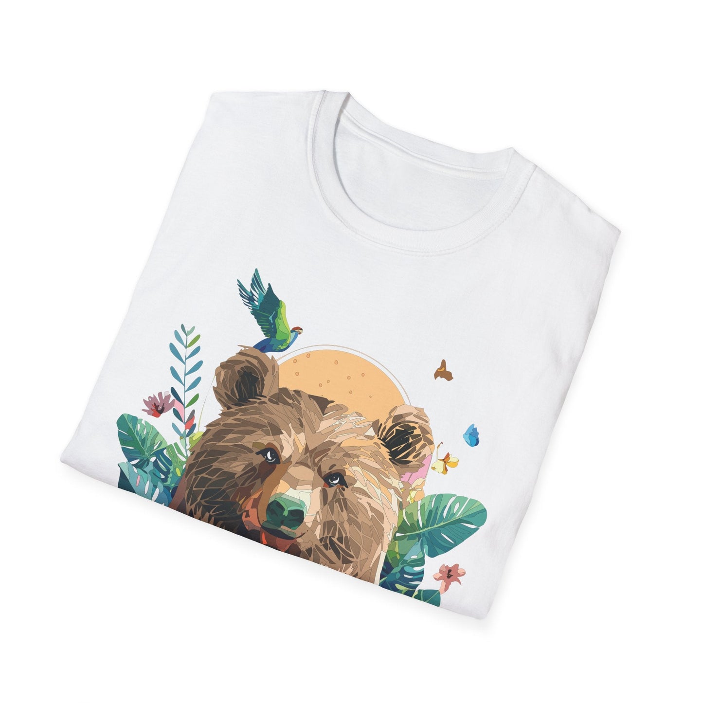 Bear T Shirt Unisex Graphic Tee Bear Lover Gift 100 Percent Ring Spun Cotton Softstyle 64000 Gildan