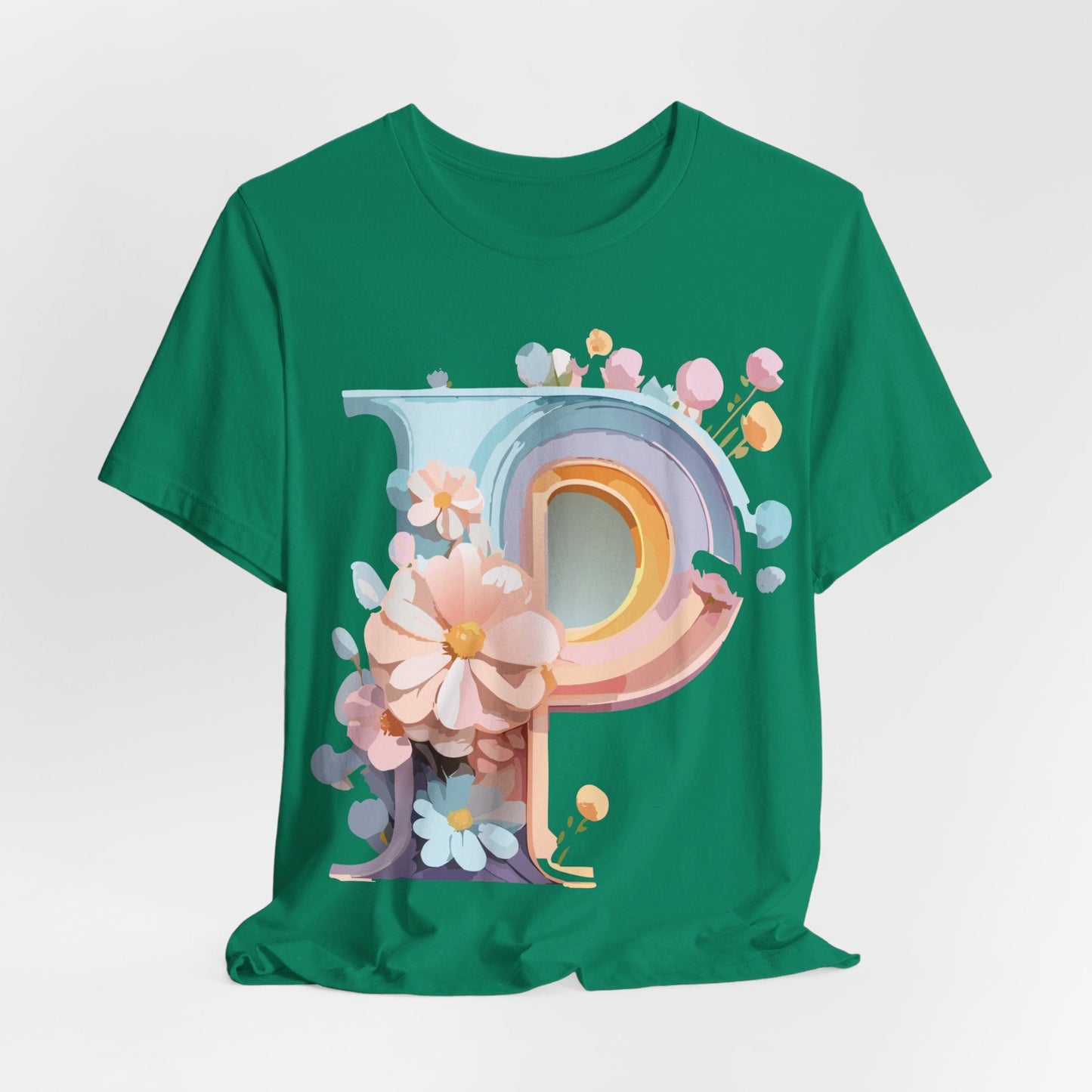 Letter P Shirt Graphic Tee Unisex Short Sleeve Vintage Inspired Art From Adelpha