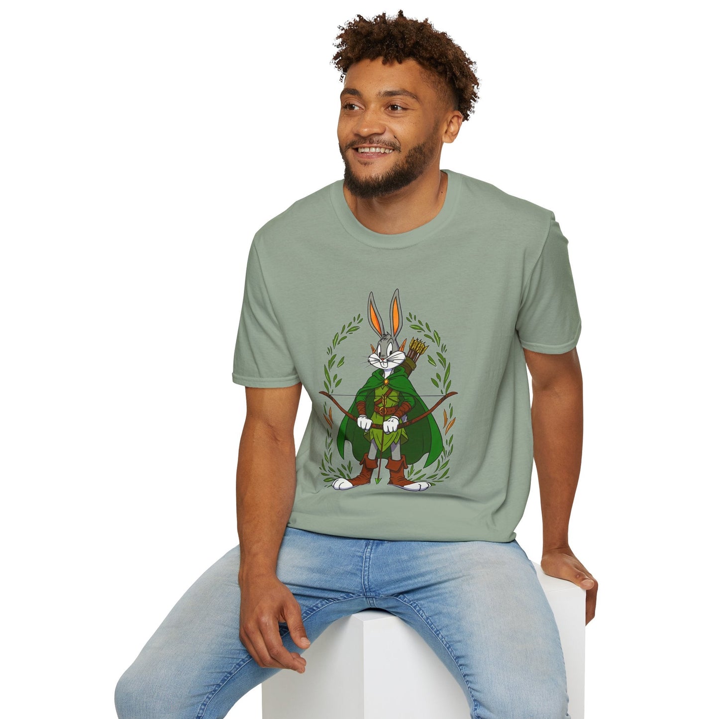 Cartoon Bunny Graphic Unisex Cotton Animal Animation Artwork Design Tee 46