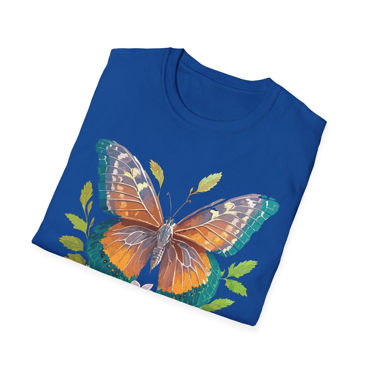 Unisex Butterfly Shirt With Monarch Design Cotton Tee Gildan 64000 Softstyle Comfort