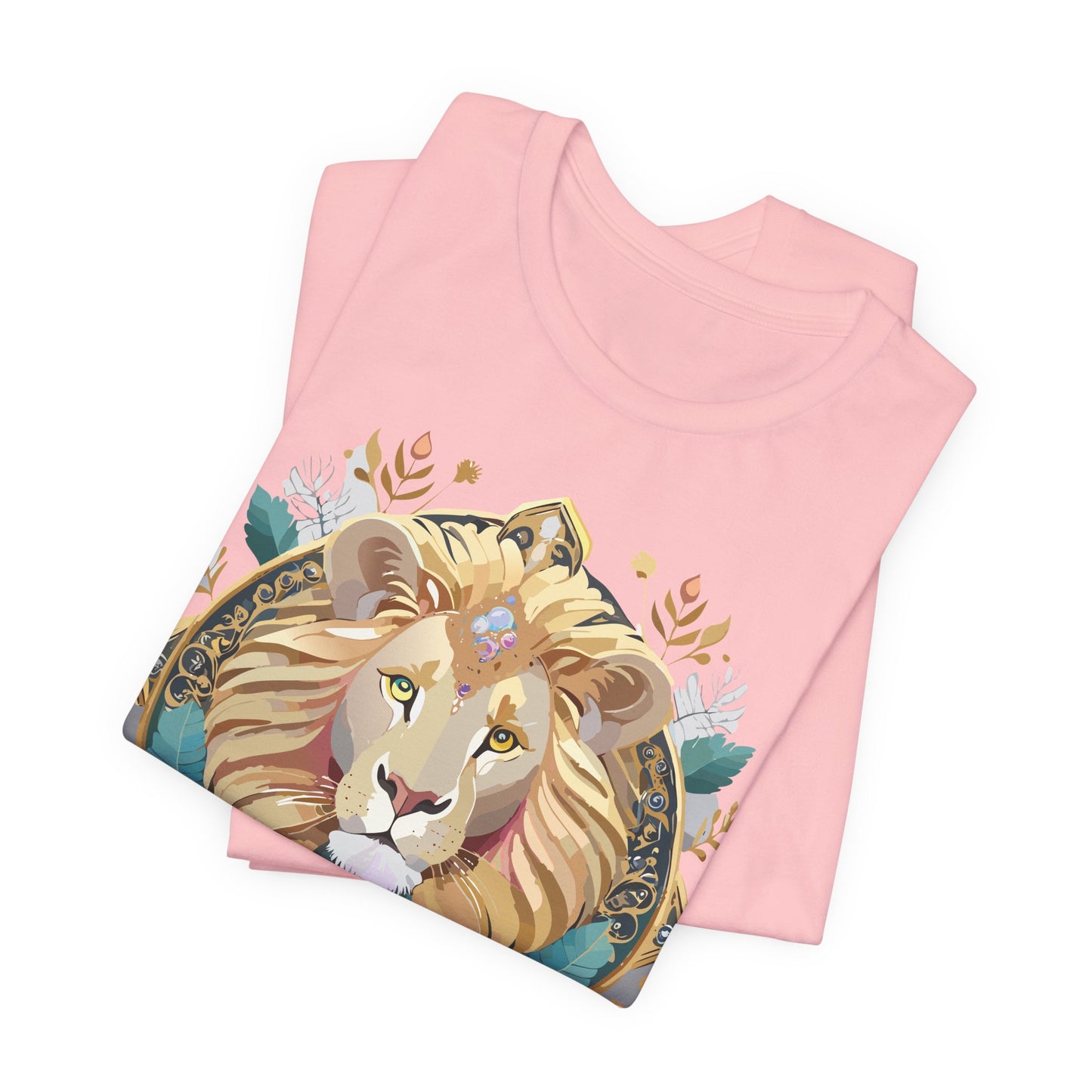 Unisex Lion Graphic Tee, Animal Shirt, Tee Shirt with Lion, Medallion T-Shirt, Animal Medallion Tees 2