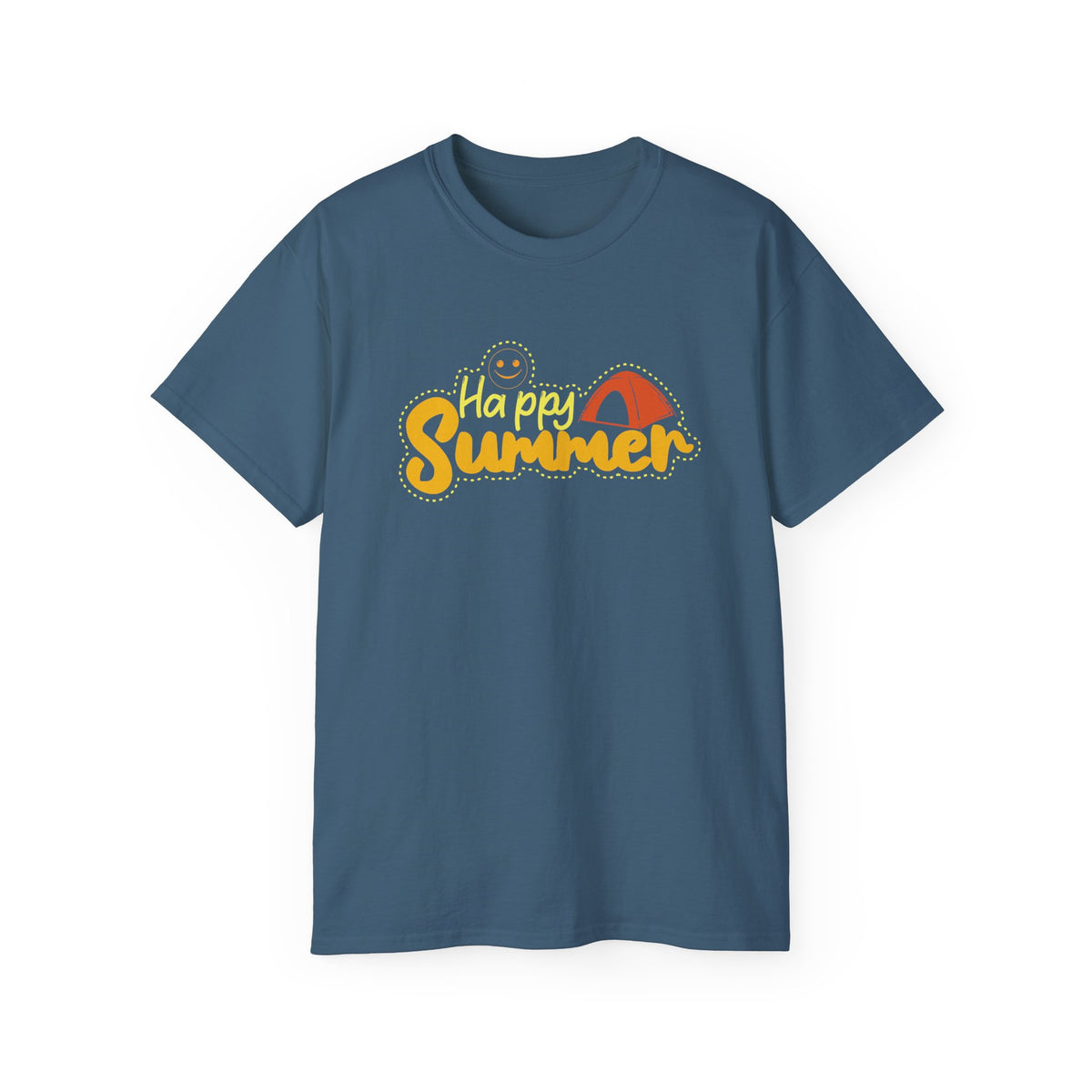 Happy Summer Sunshine Graphic Tee | Beach Tent, Sunglasses, Retro Script