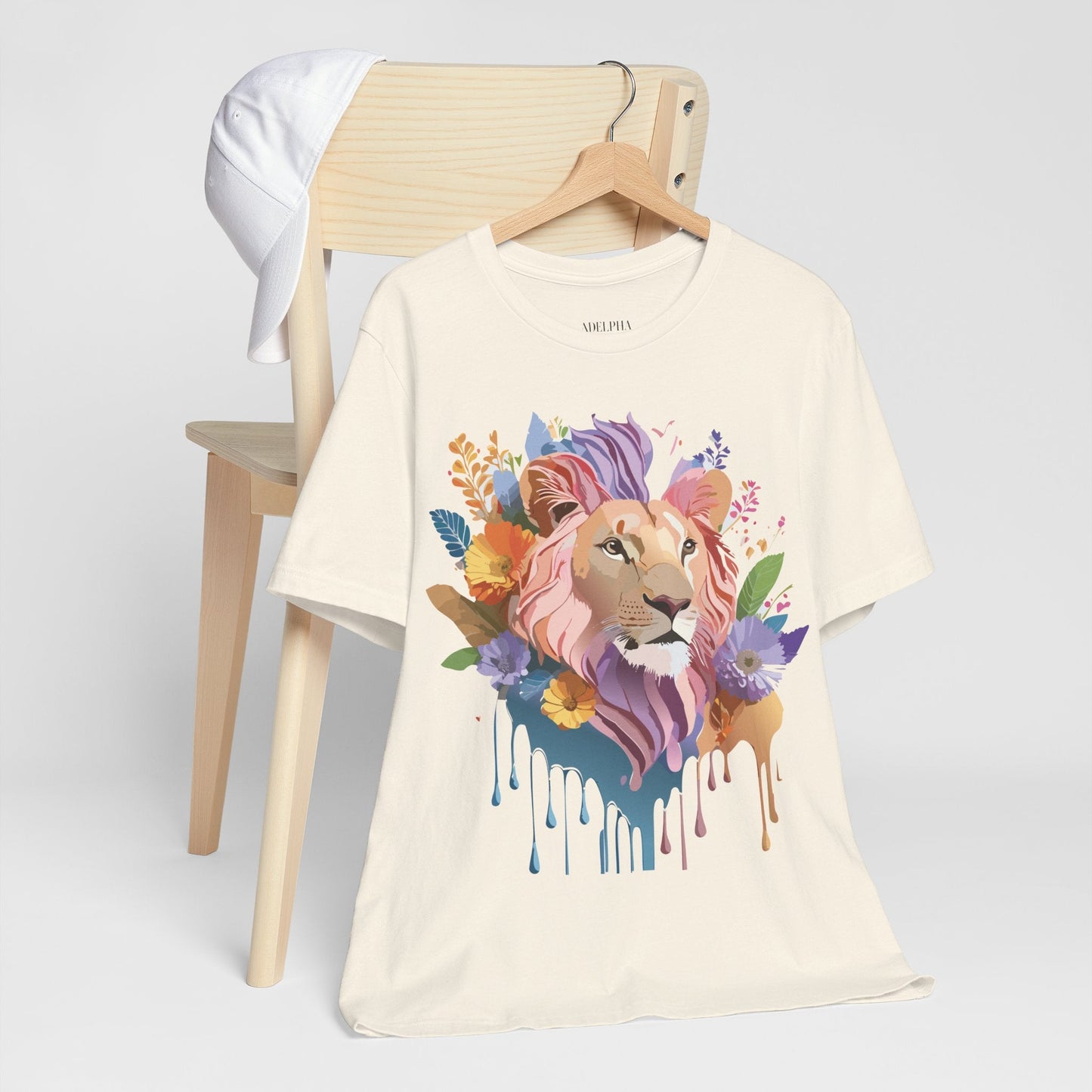 Lion Graphic Tee Unisex Short Sleeve Art Design From Adelpha Premium Vintage Inspired Tee