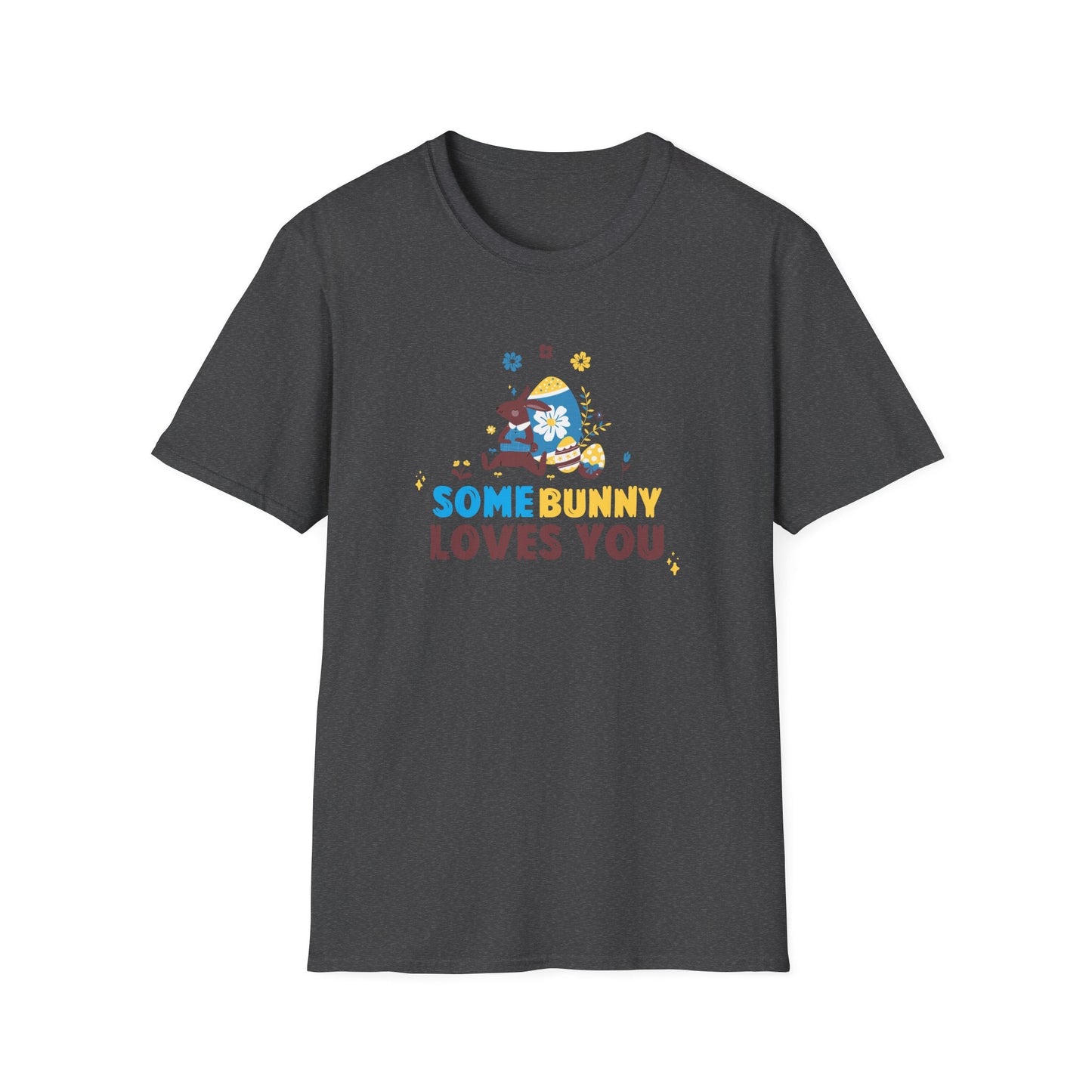 Easter Bunny T Shirt Unisex Gildan Softstyle 64000 Art Design With Easter Prints