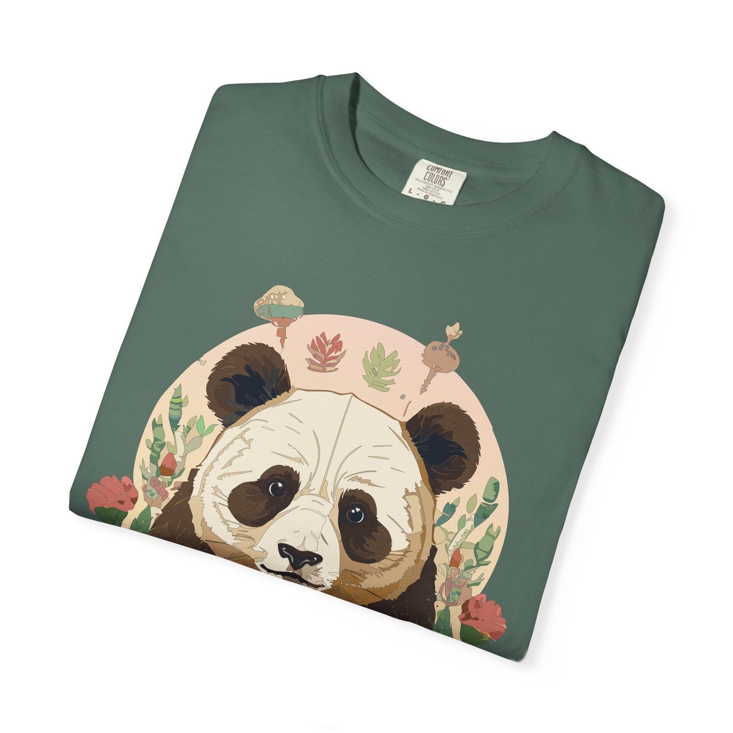 Panda Portrait Graphic T-Shirt Unisex Cotton Floral Animal Art Tee p2