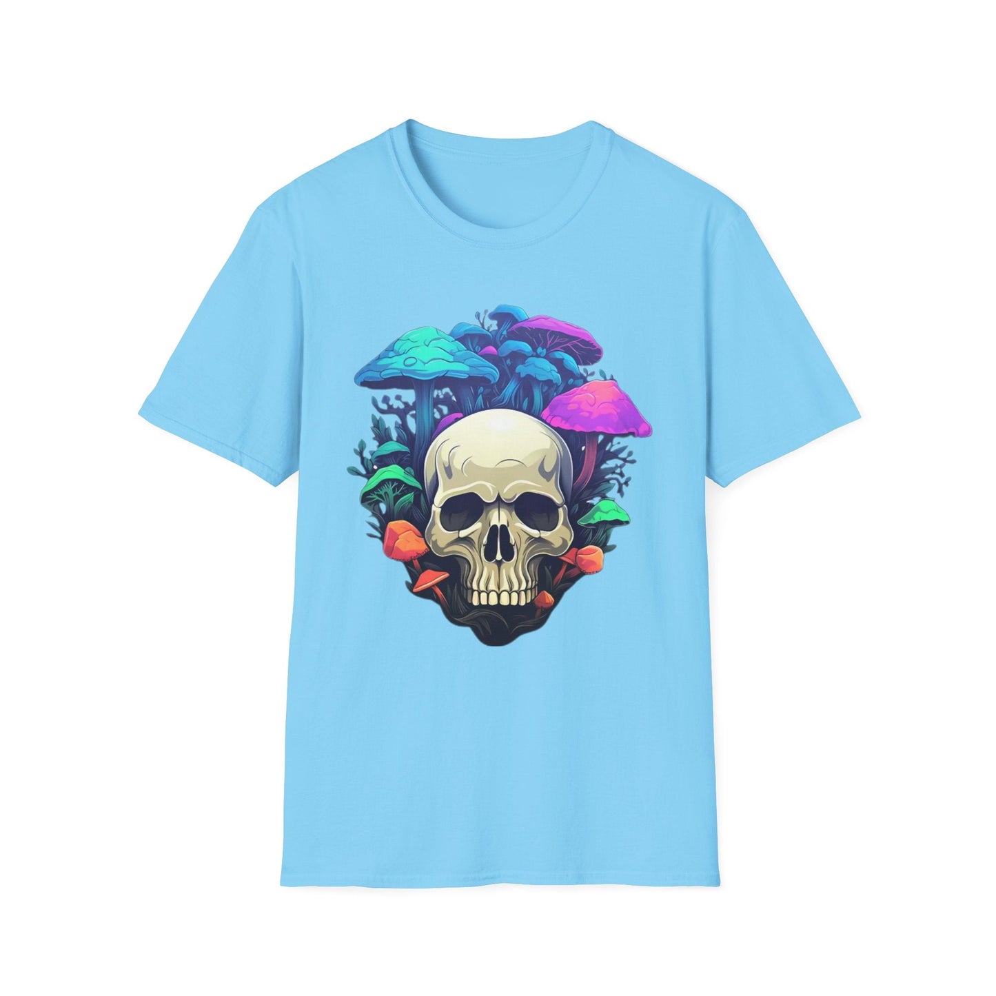 Unisex Skull Tee Shirt Short Sleeve Skeleton Design Gildan Softstyle Cotton Tee Shirt