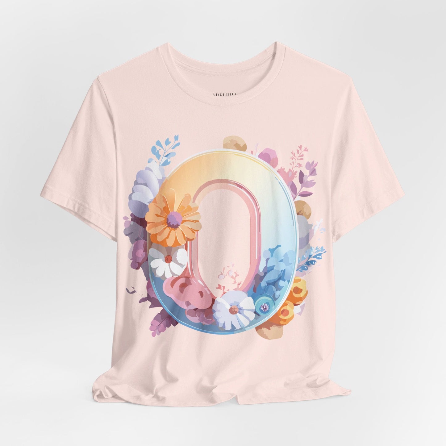Letter O Graphic Tee Unisex Shirt Adelpha Vintage Inspired Art Design Short Sleeve