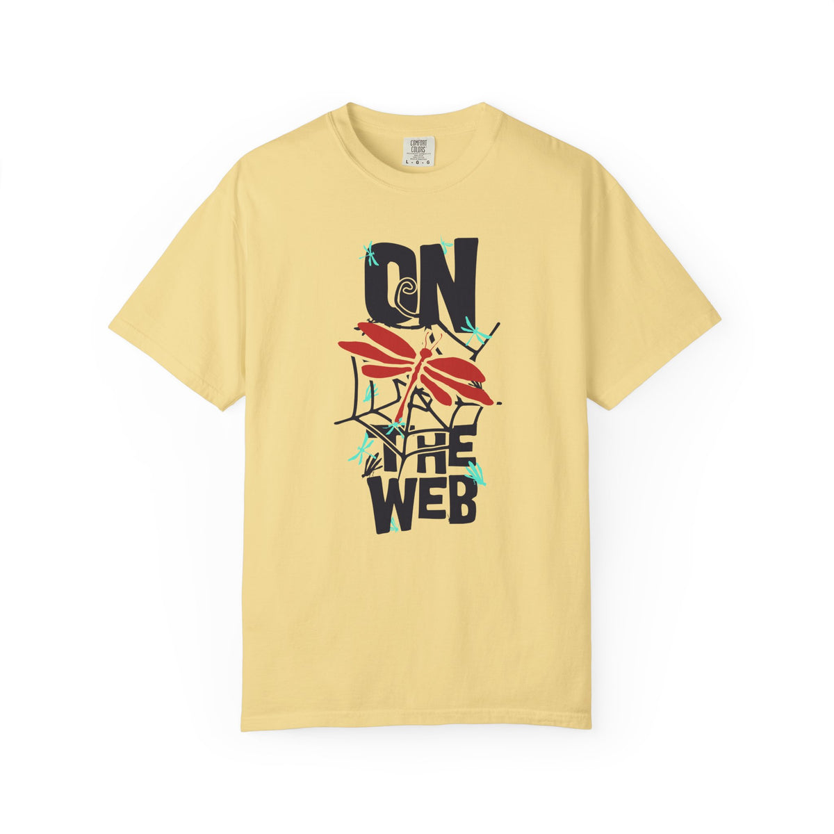 On the Web Spider Graphic Unisex Comfort Colors Garment-Dyed Heavyweight 100 Cotton Art Design T-Shirt w4