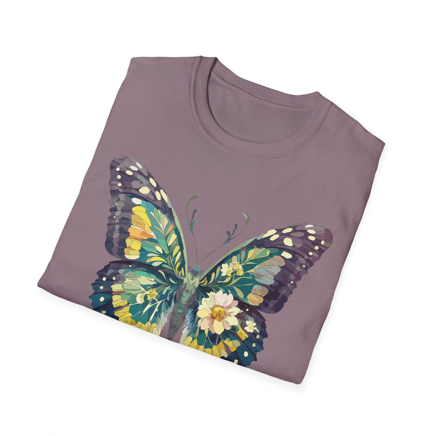 Butterfly Shirt Unisex Monarch Print T Shirt Gildan Softstyle 64000 Lightweight Tee
