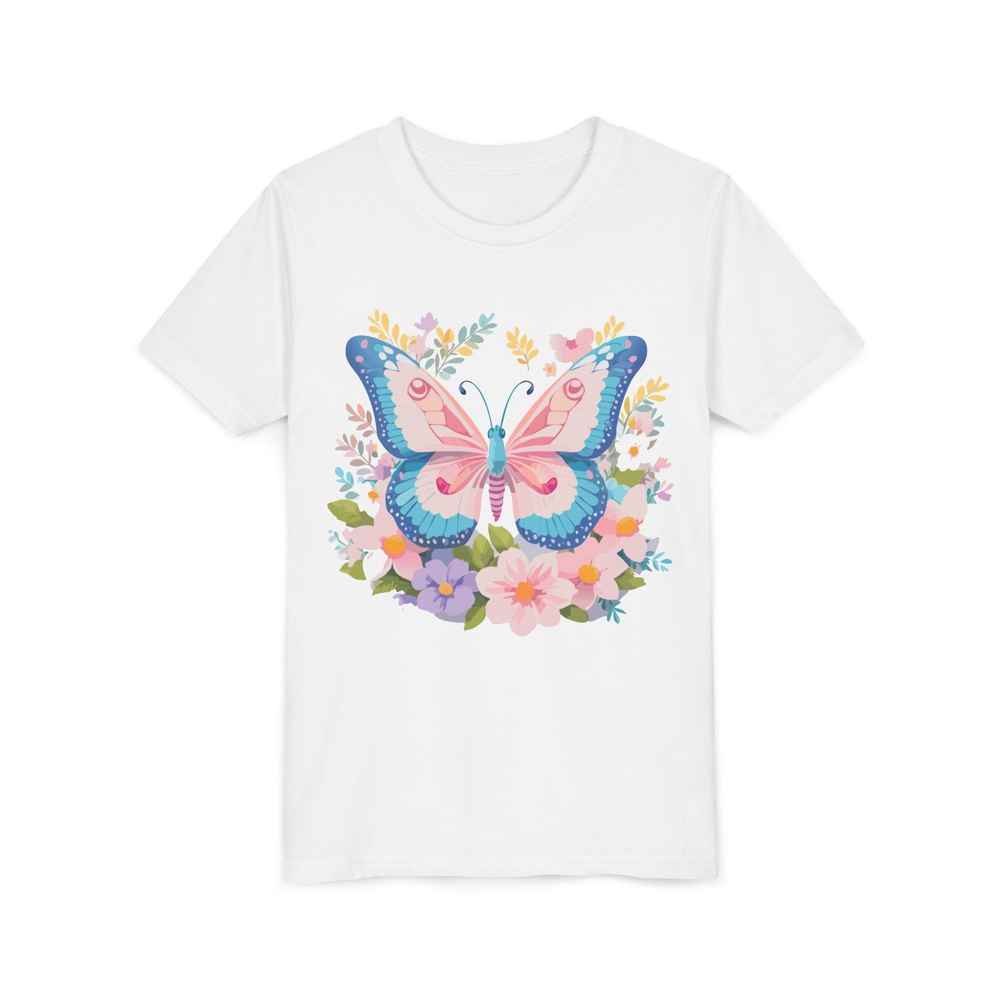 Camiseta juvenil Butterfly Blossom: camiseta de manga corta colorida para celebraciones de primavera (9 a 14 años)