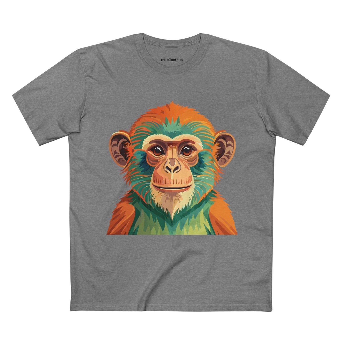 Retro2Nova Monkey Shirt Unisex Premium Cotton Staple Tee With Original Art Design From Our Art Collection