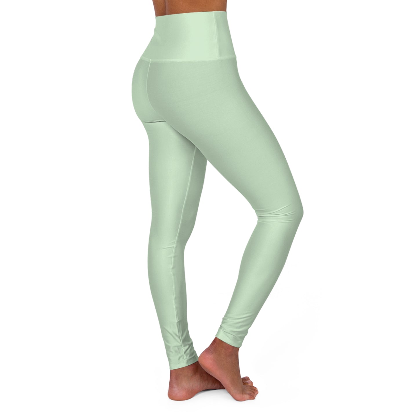 Light Green Mist Color High-Waist Yoga Leggings Women's Seamless Poly-Span Stretchy Pants XS-2XL