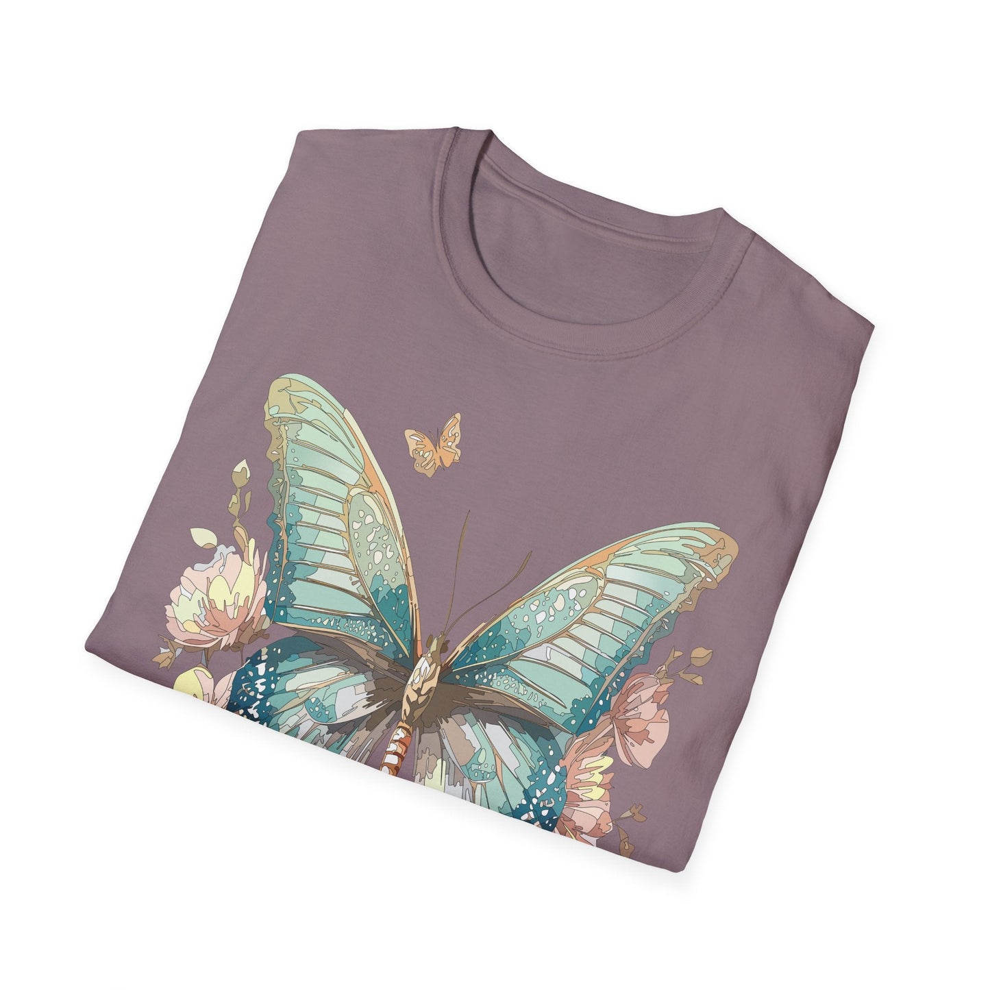 Butterfly Print Unisex T Shirt Monarch Design Softstyle 64000 Gildan Cotton Tee Quality
