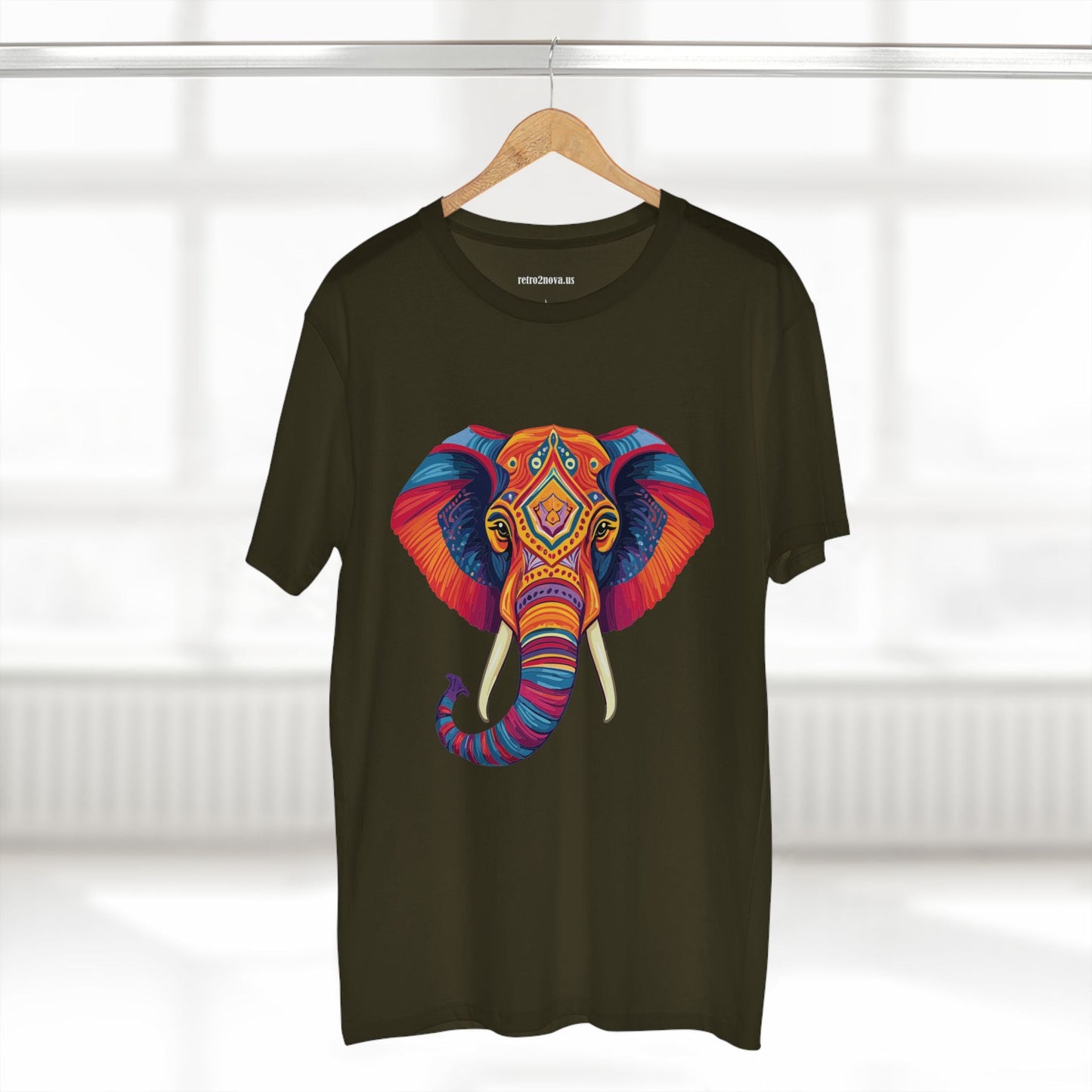 Elephant Animal Shirt Unisex Premium Cotton Tee With Original Art Design From Retro2Nova Art Collection
