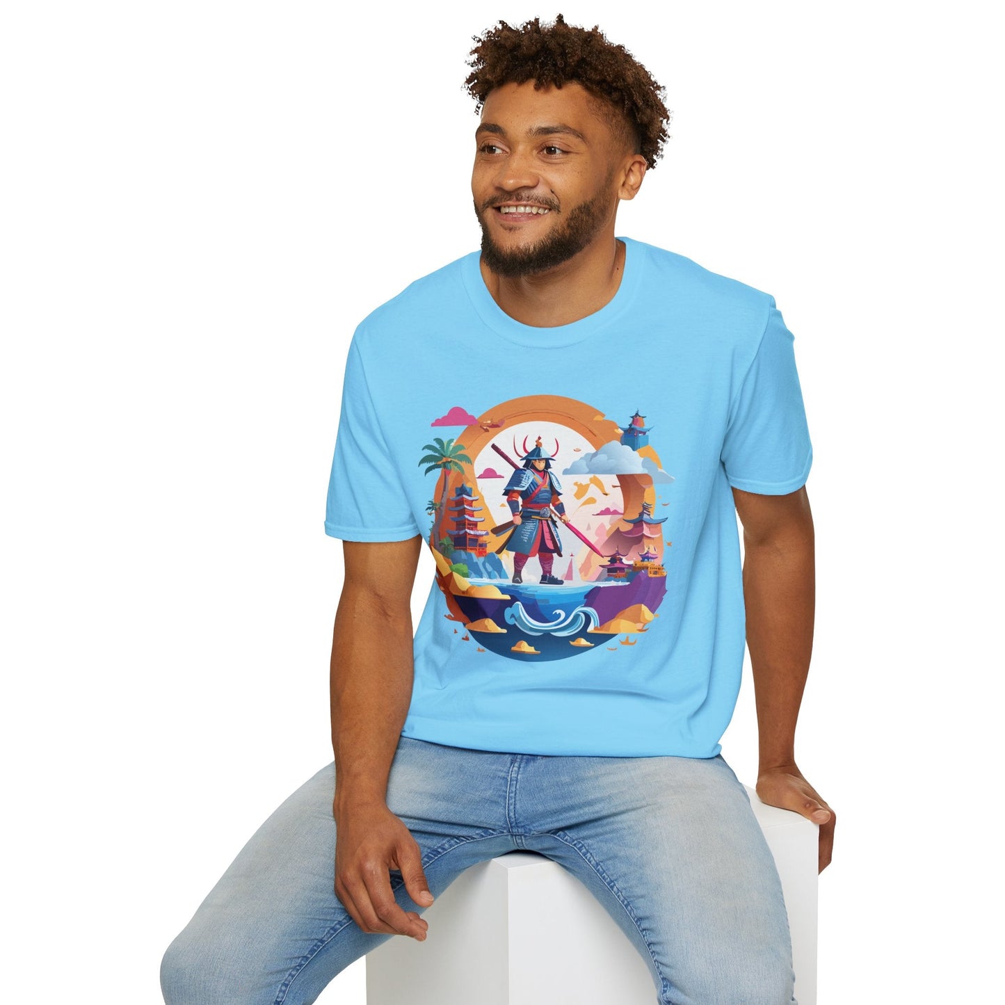 Samurai T Shirt Unisex Gildan Softstyle 64000 100 Percent Ring Spun Cotton Lightweight Tee