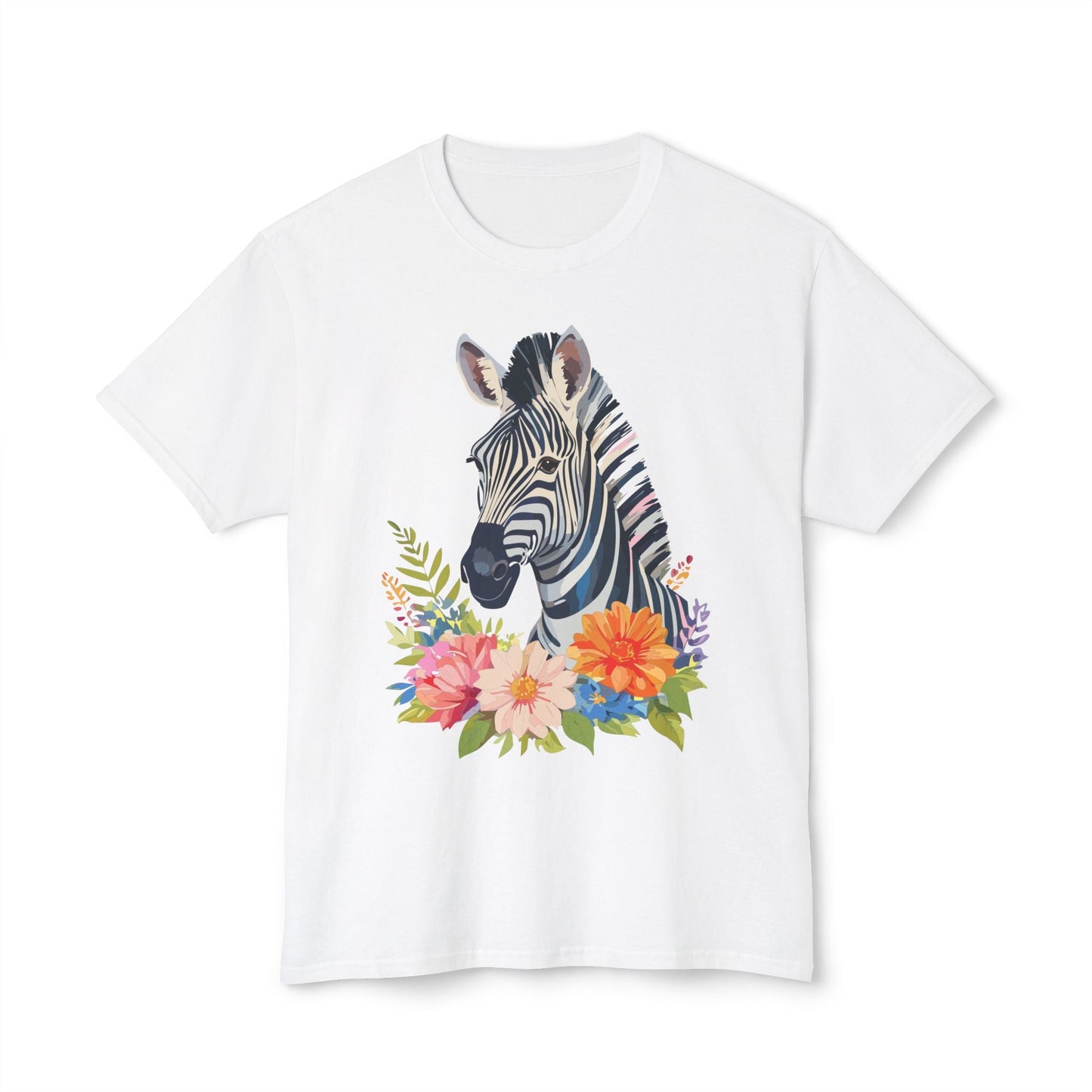 Unisex Zebra Art T Shirt With Full Color Print 100 Percent Cotton Jersey Tee Premium