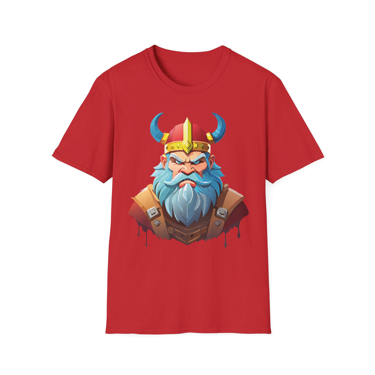 Viking Warrior Graphic T-Shirt | Horned Helmet Illustration, Bold Beard