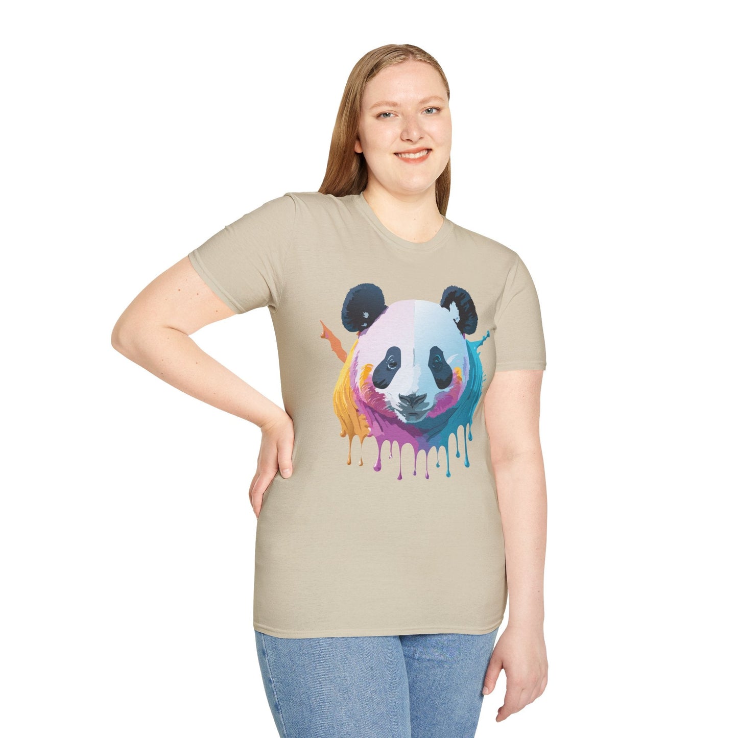 Panda Shirt Unisex T Shirt Softstyle Gildan 64000 100 Percent Ring Spun Cotton Animal Tee