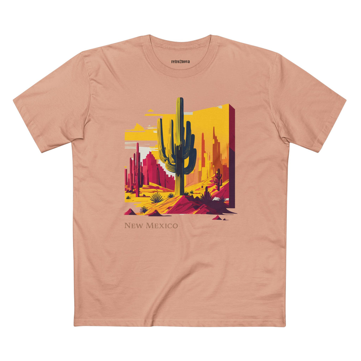 New Mexico Desert Scene T-Shirt | Saguaro Cactus Southwestern Landscape