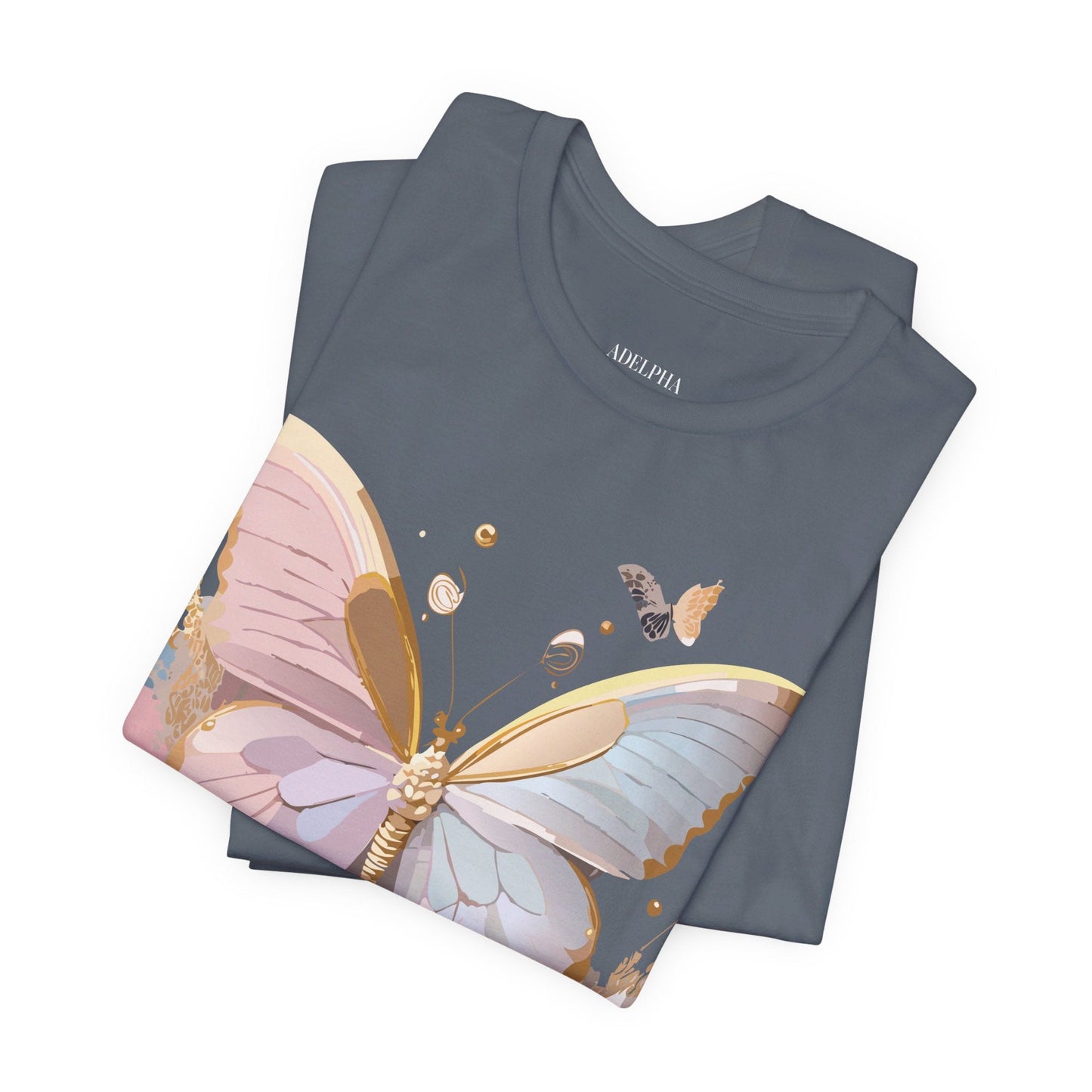Butterfly Graphic Unisex 100 Cotton Lightweight Vintage Floral Design Jersey Tee 12