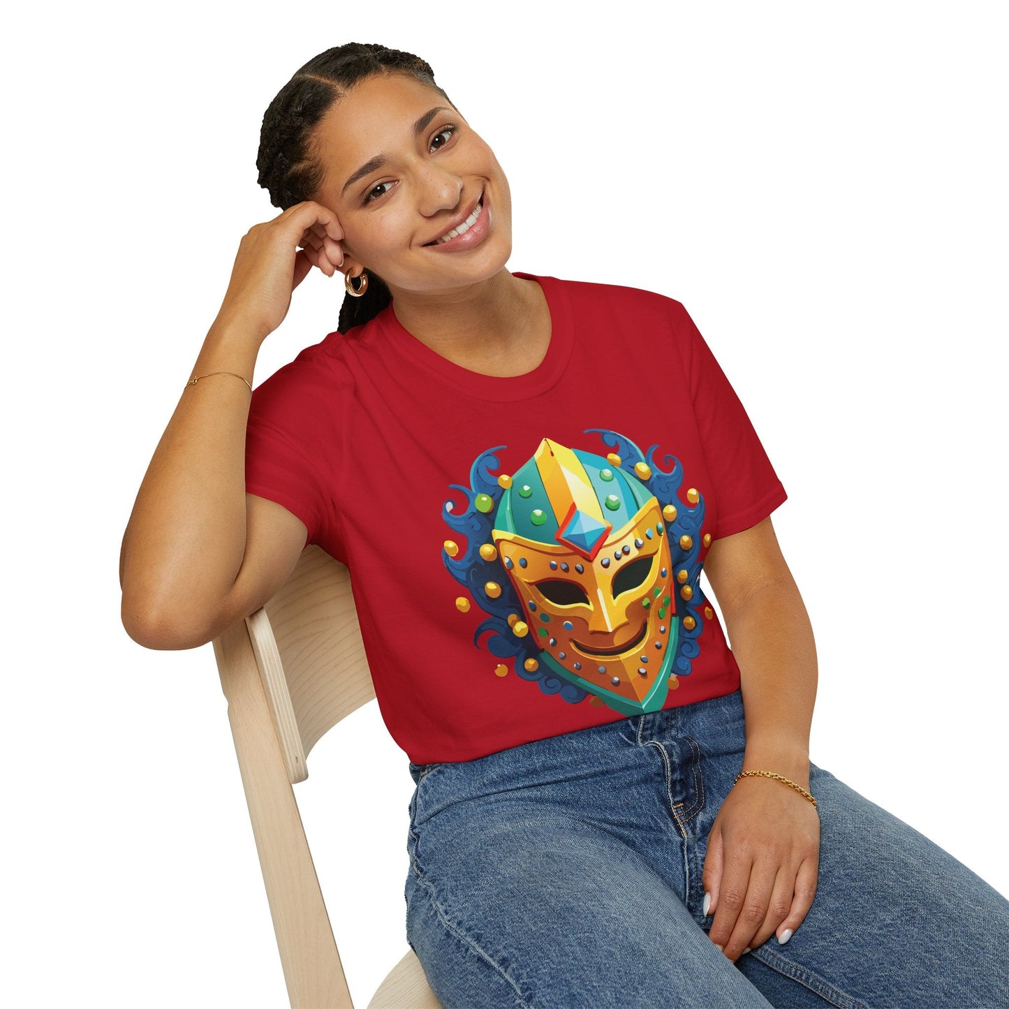Mask Graphic Unisex Cotton Masquerade Design Artwork Tee 11