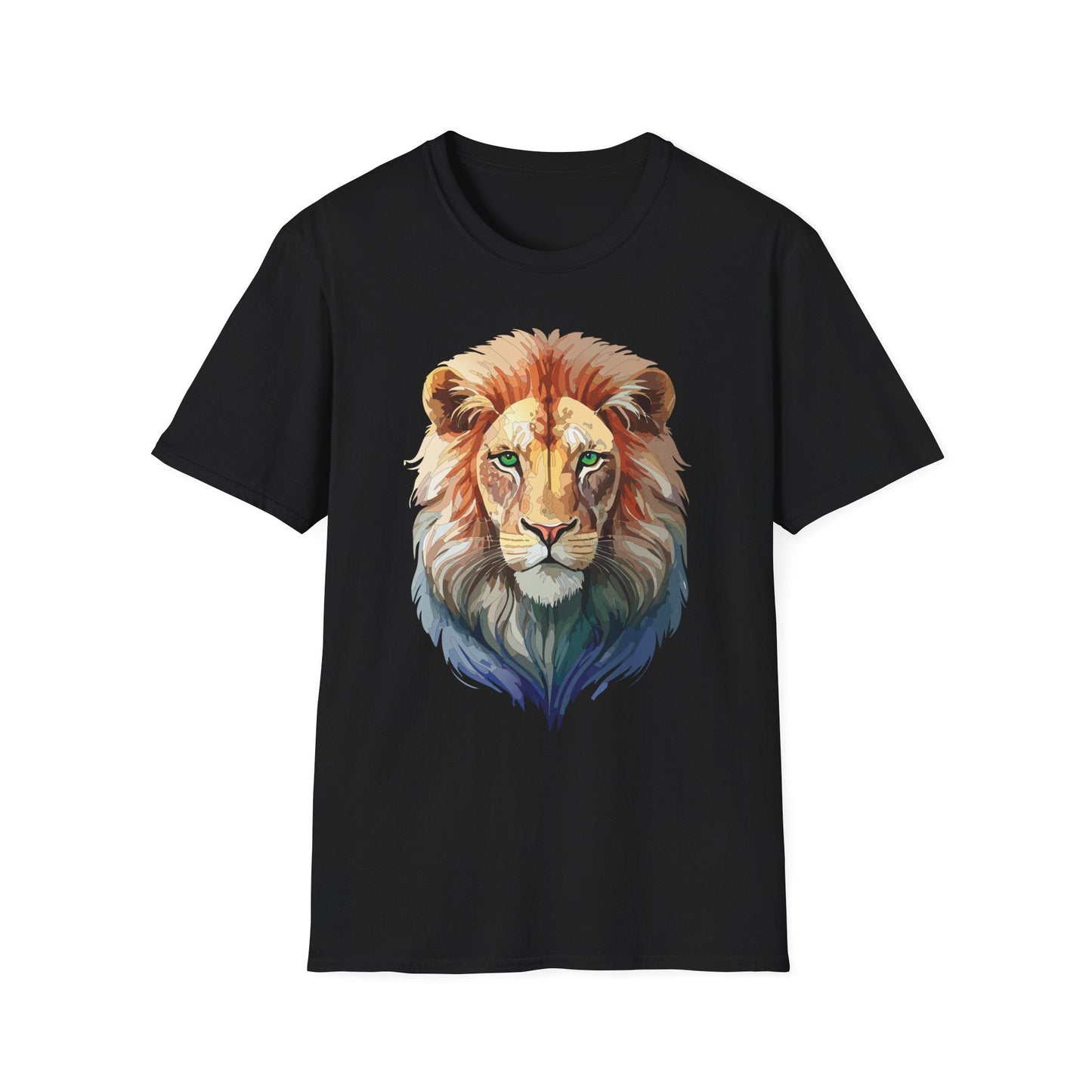 Gildan Softstyle Lion Shirt Unisex Floral Tee Animal Print Tee