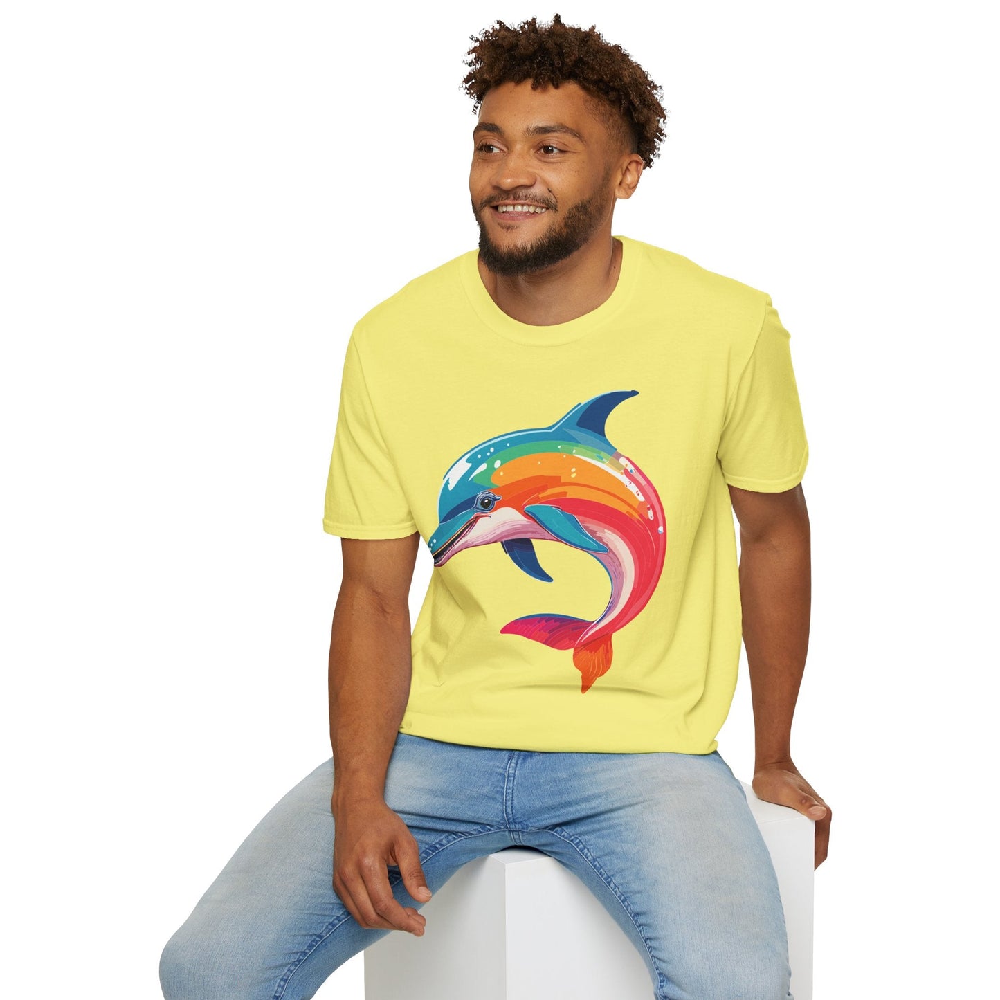 Dolphin Shirt For Unisex 100 Percent Ring Spun Cotton Gildan Softstyle 64000 Short Sleeve Tee
