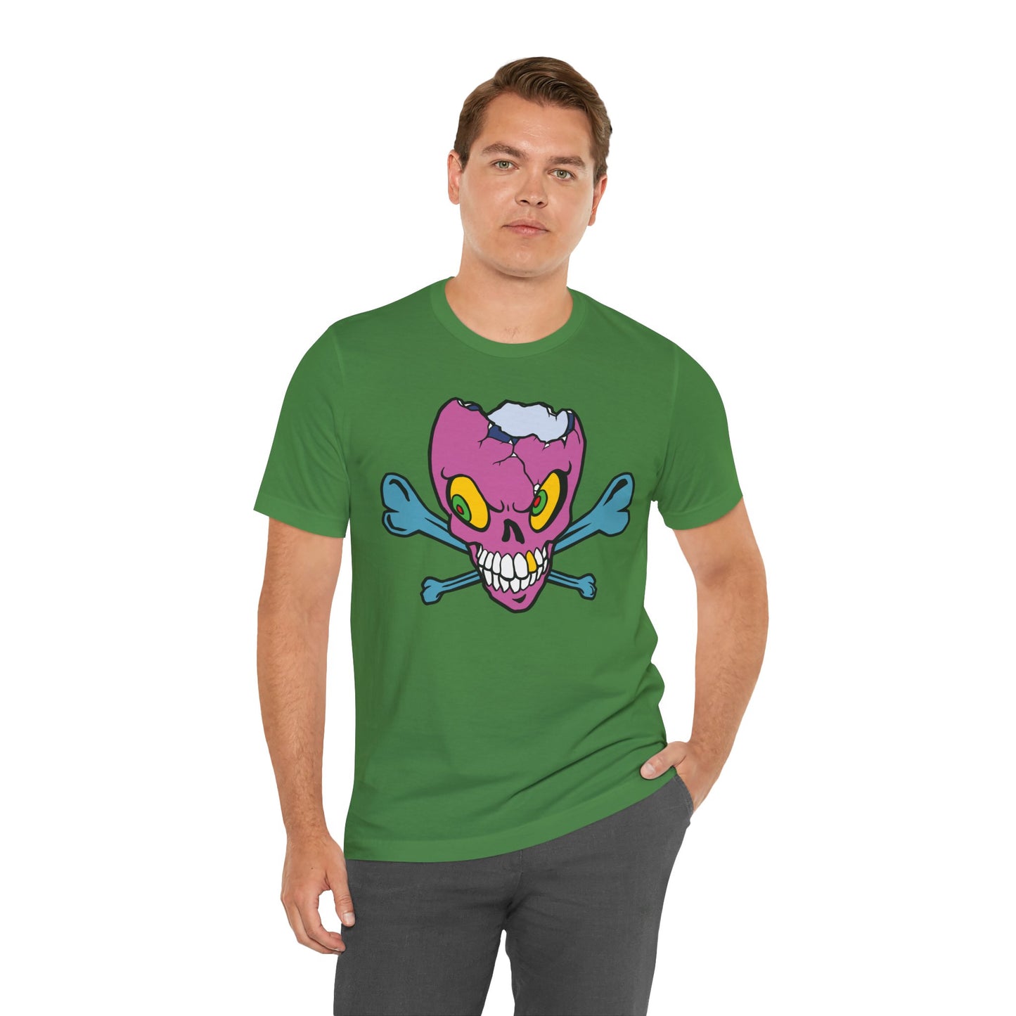 Purple Skull Graphic Design Tee, Skull Shirt, Vintage Tees, Art Design T-Shirt, Vintage Graphic Tee, Art Shirts with Skulls 5