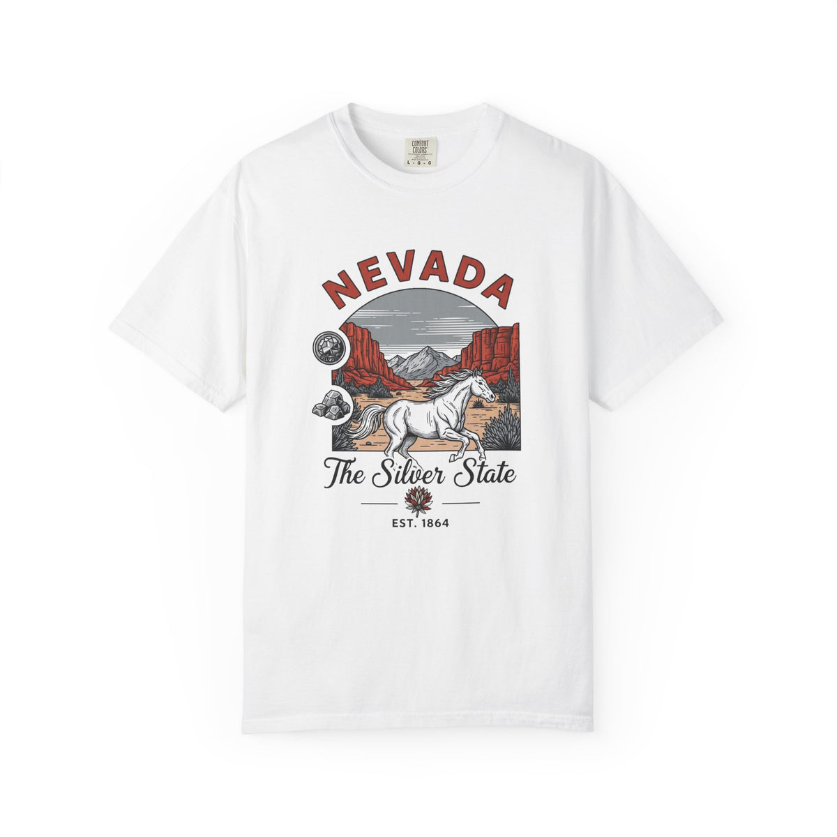 Nevada State Vintage Travel Tourist Graphic Tee Unisex 100 Cotton Comfort Colors T-Shirt