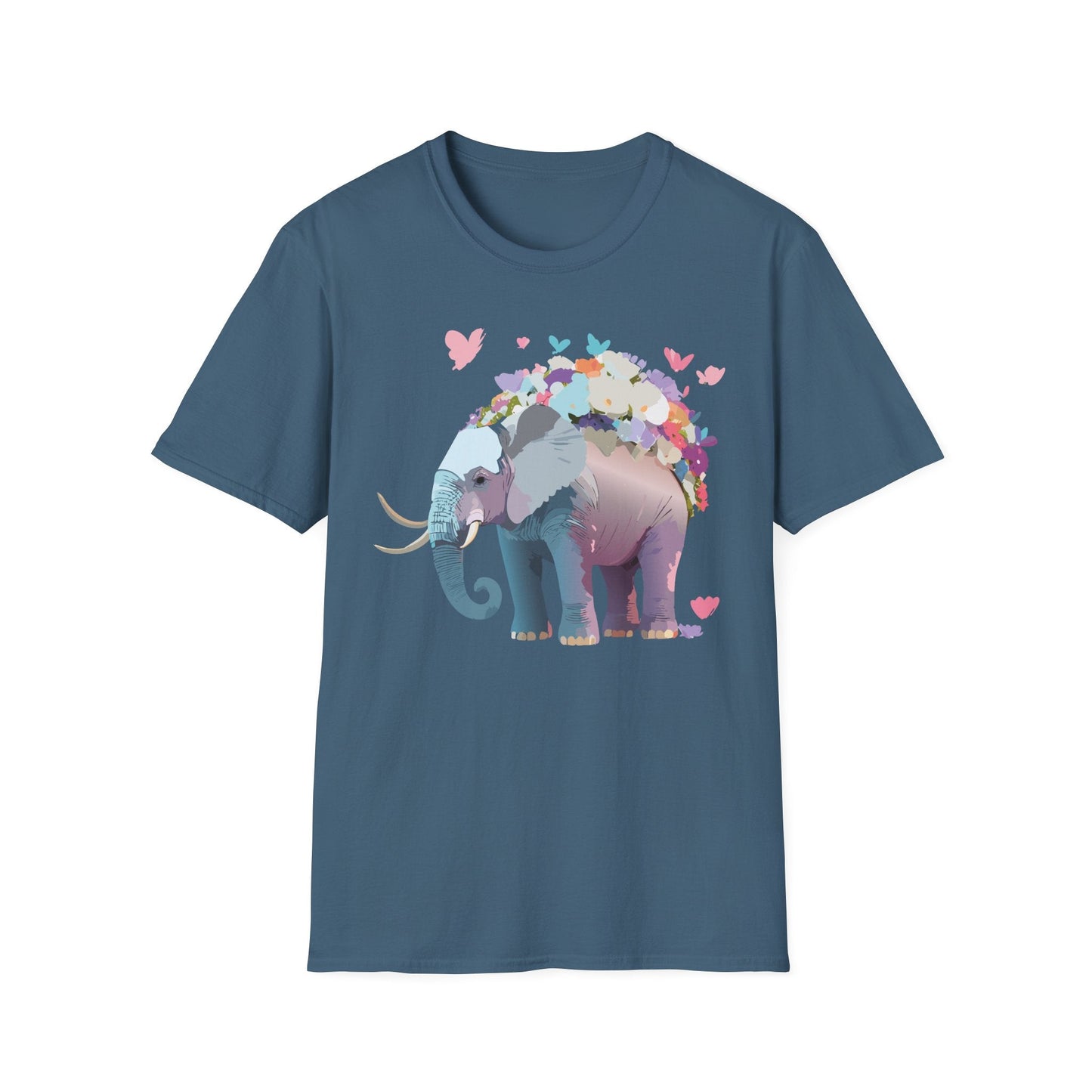 Elephant Graphic T Shirt Unisex Cotton Softstyle Tee Gildan 64000 Elephant Design For Animal Lovers