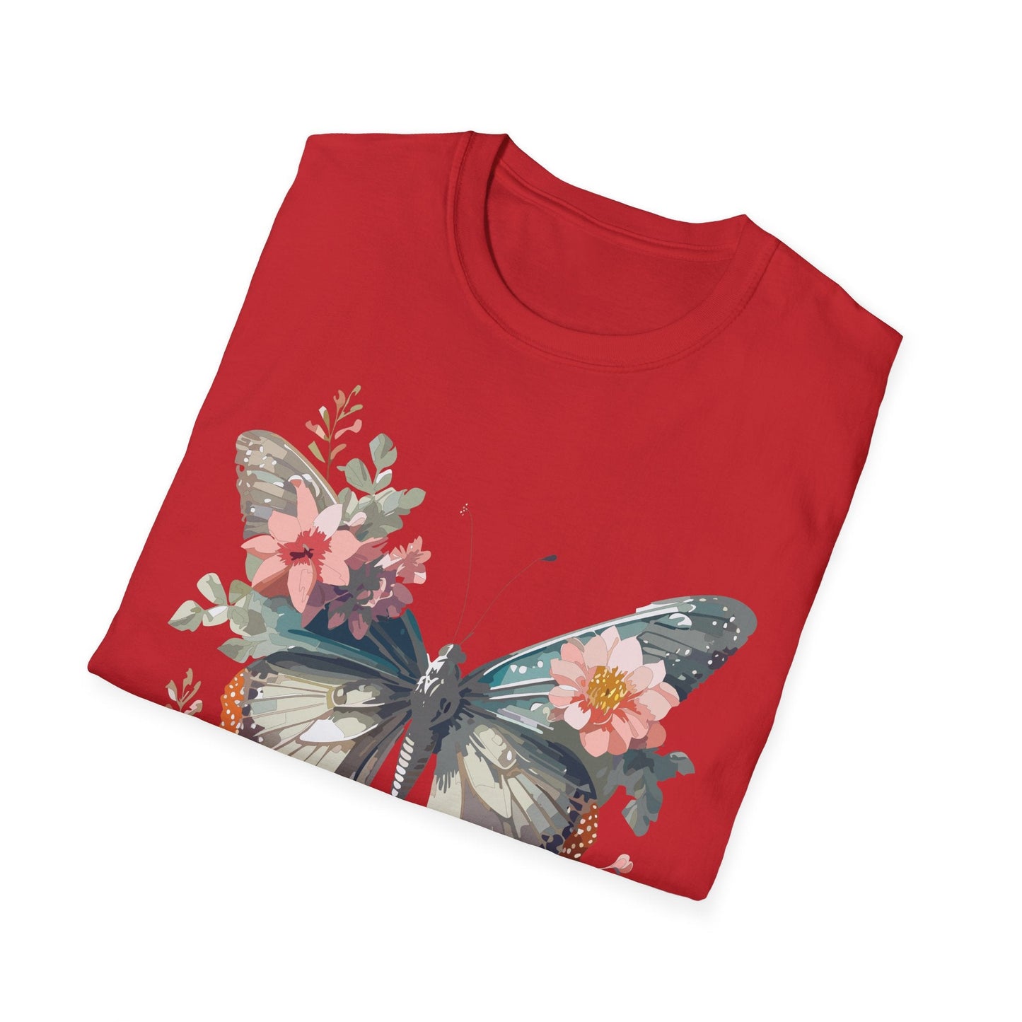 Butterfly Shirt Unisex Softstyle T Shirt Gildan 64000 Lightweight Ring Spun Cotton Monarch Design