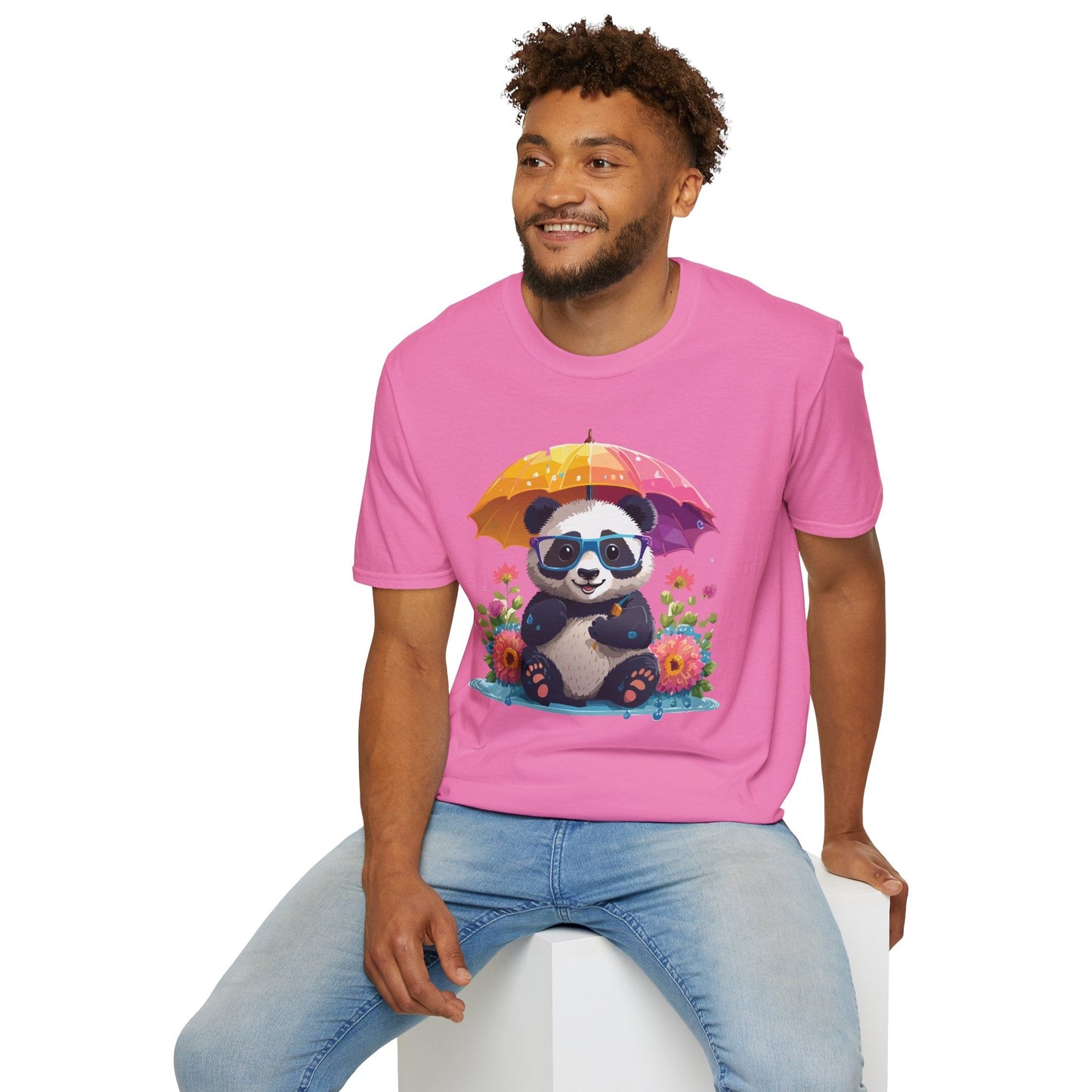 Unisex Panda Shirt Softstyle Tee 100 Percent Ring Spun Cotton Comfortable Animal Tee
