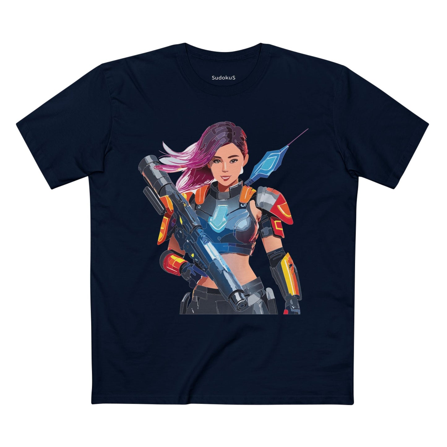 Army-woman Graphic Unisex 100 Cotton Staple Tee 1