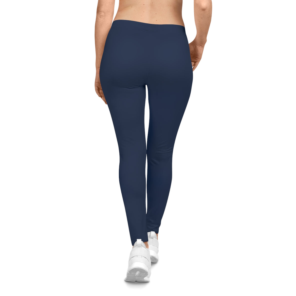 Prussian Blue Color Women's Poly-Span Casual Leggings XS-2XL