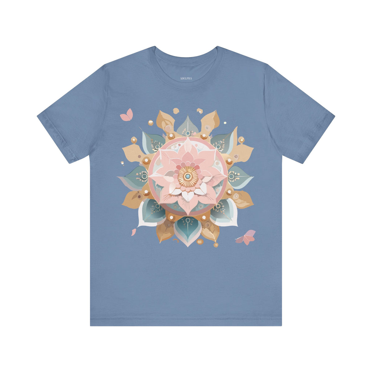 Mandala Graphic Unisex Cotton Bella+Canvas Tee with Floral Art Design n142
