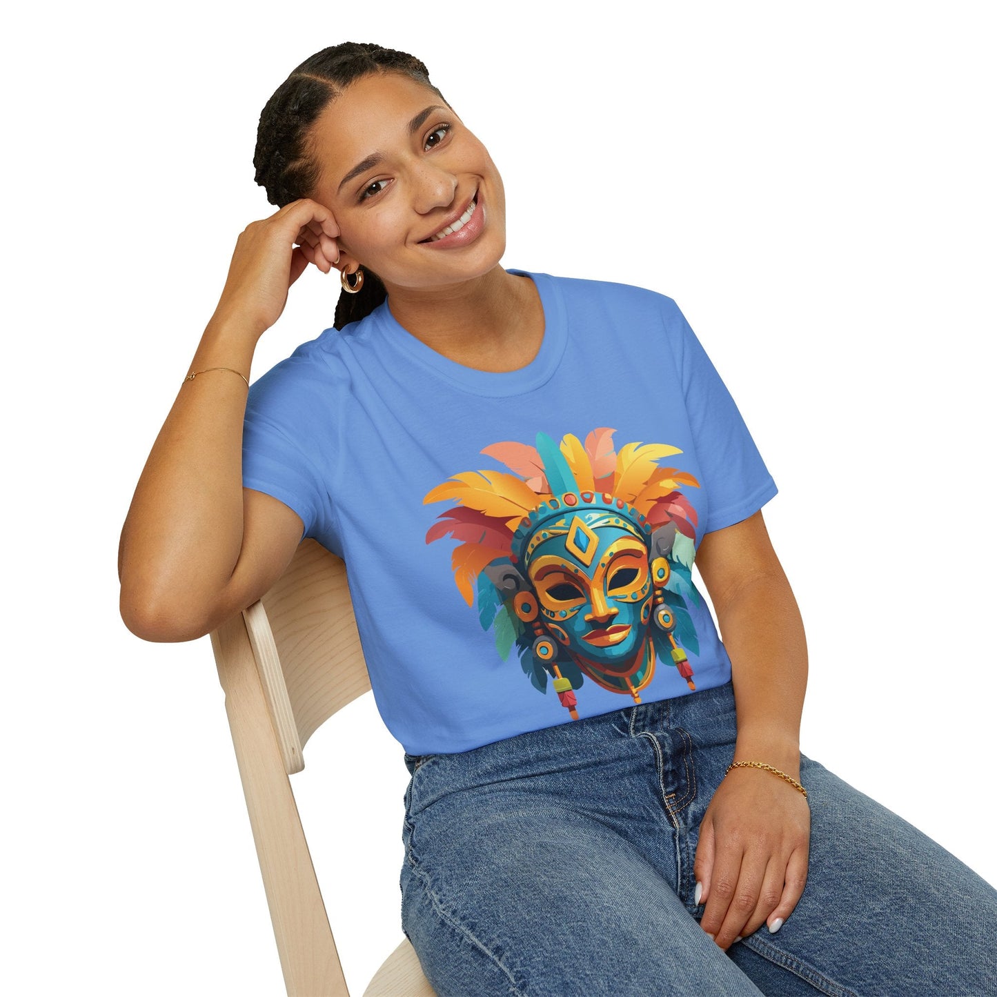 Mask Graphic Unisex Cotton Masquerade Design Artwork Tee 2