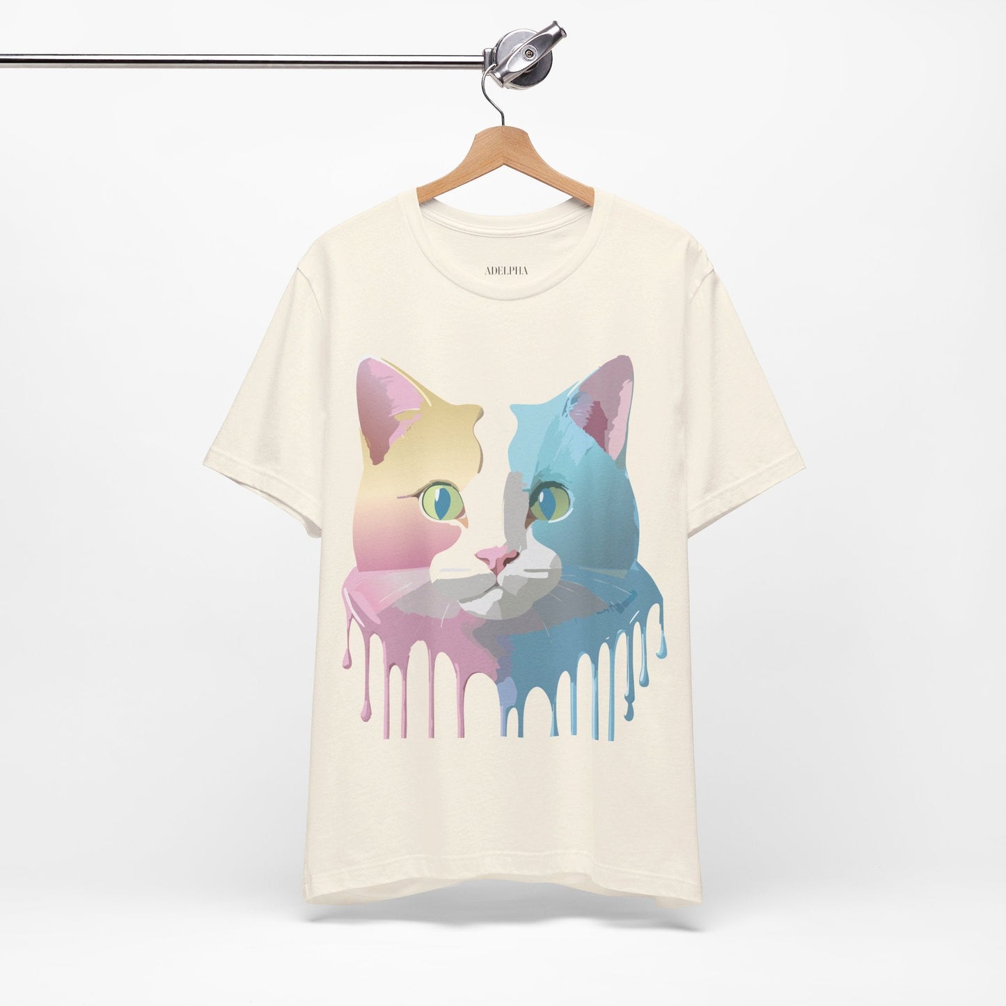 Cat Graphic Tee Unisex Short Sleeve Shirt Vintage Style Adelpha