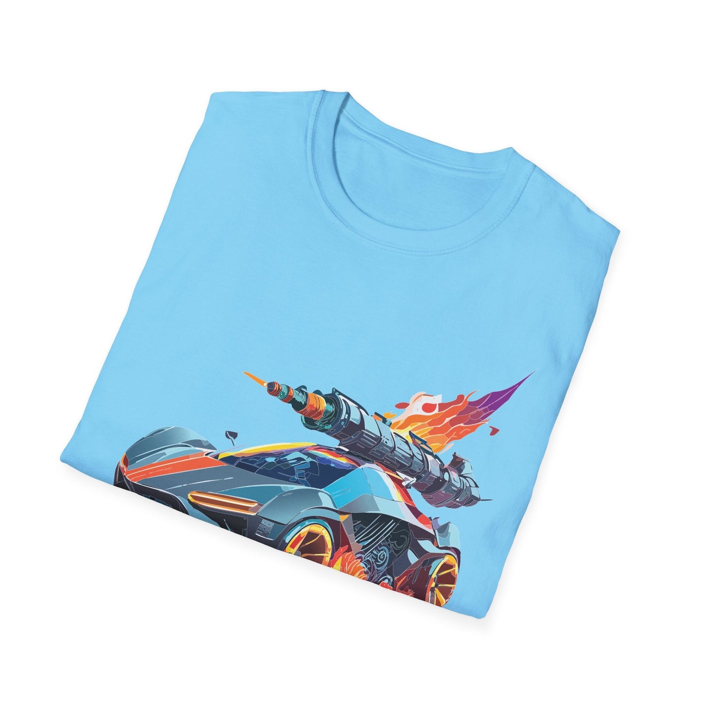 Car Graphic Unisex Cotto Softstyle Art Design with Hot Wheels Artwork Tee 5