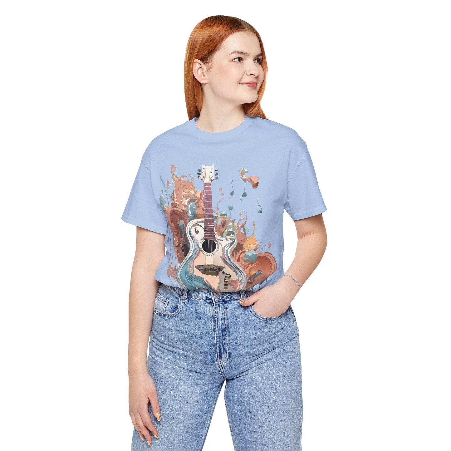 Music Graphic Unisex 100 Cotton Vintage Art with Musical Elements Tee 56