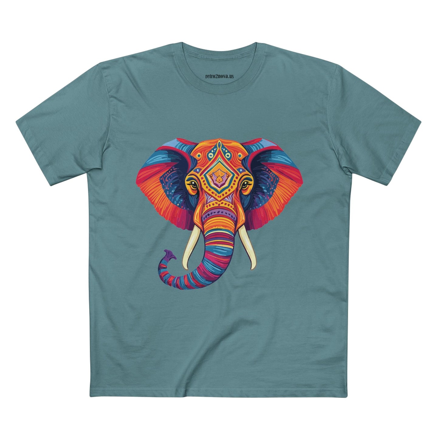 Elephant Animal Shirt Unisex Premium Cotton Tee With Original Art Design From Retro2Nova Art Collection